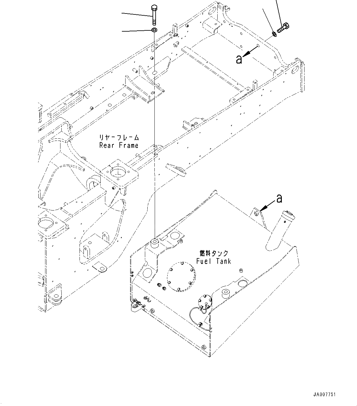Схема запчастей Komatsu WA380Z-6 - ТОПЛИВН. БАК., КРЕПЛЕНИЕ (№87-) ТОПЛИВН. БАК., С ВОДООТДЕЛИТЕЛЕМ