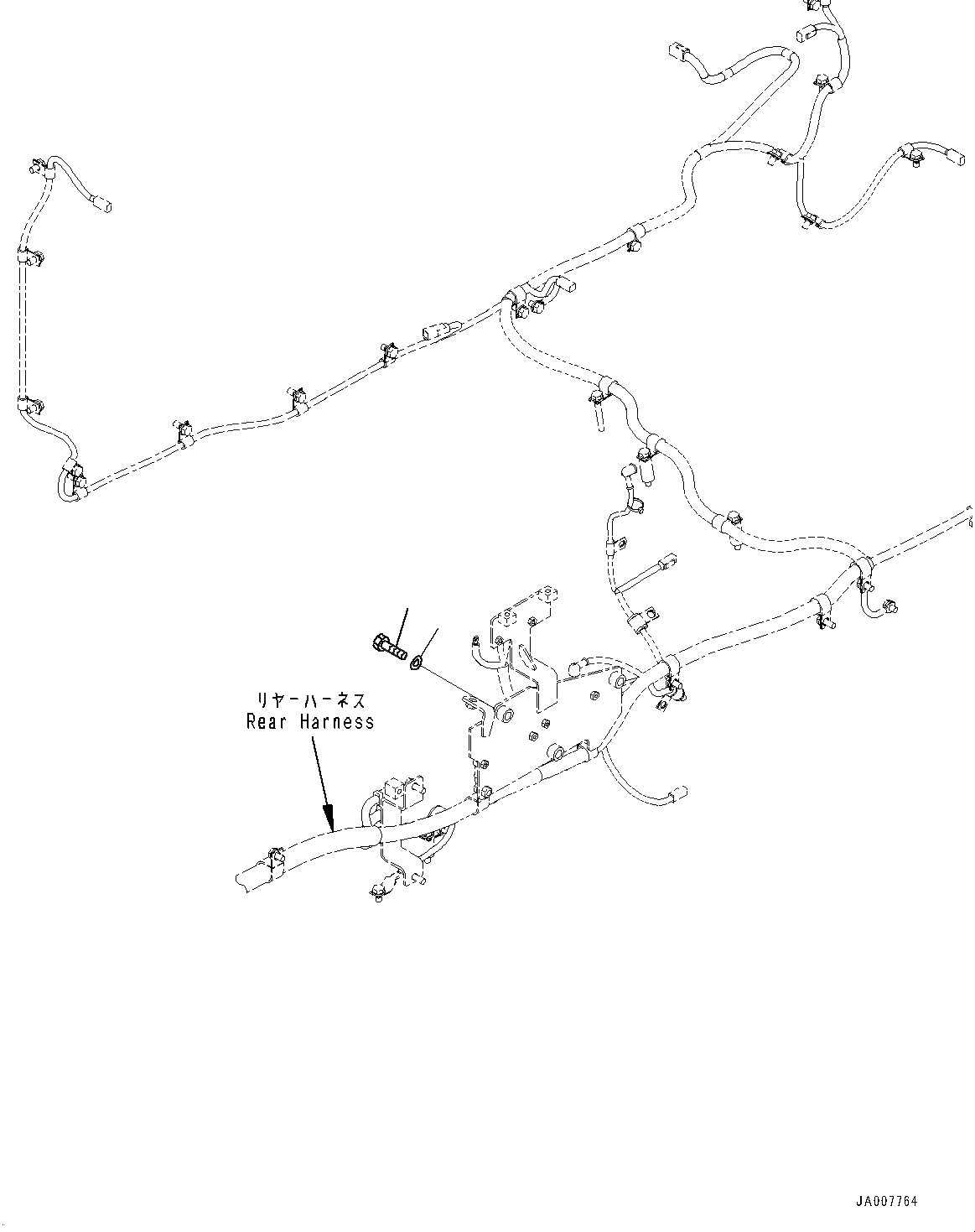 Схема запчастей Komatsu WA380Z-6 - ЗАДН. ПРОВОДКА, МОНТАЖНЫЙ КАРКАС (№87-) ЗАДН. ПРОВОДКА, С ЭКСТРЕНН. УПРАВЛ., АВТОМАТИЧ. УПРАВЛ-Е ТИП