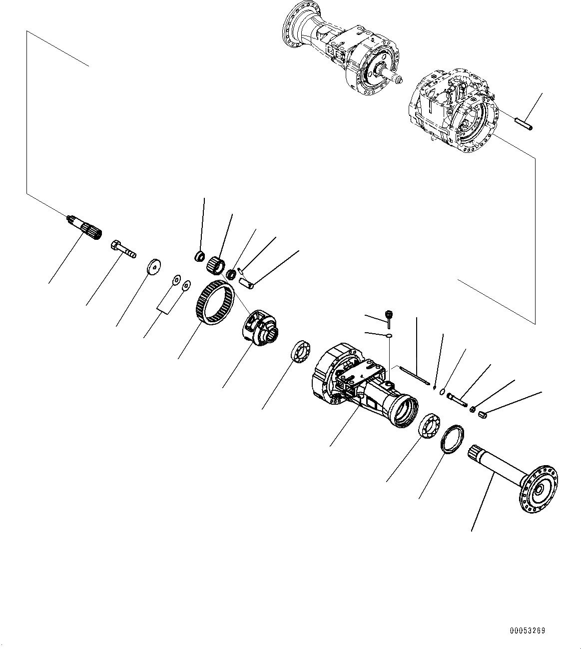 Схема запчастей Komatsu WA380Z-6 - ПЕРЕДНИЙ МОСТ, КОНЕЧНАЯ ПЕРЕДАЧА ЛЕВ. (№87-) ПЕРЕДНИЙ МОСТ, С САМОБЛОКИР. ДИФФЕРЕНЦ.