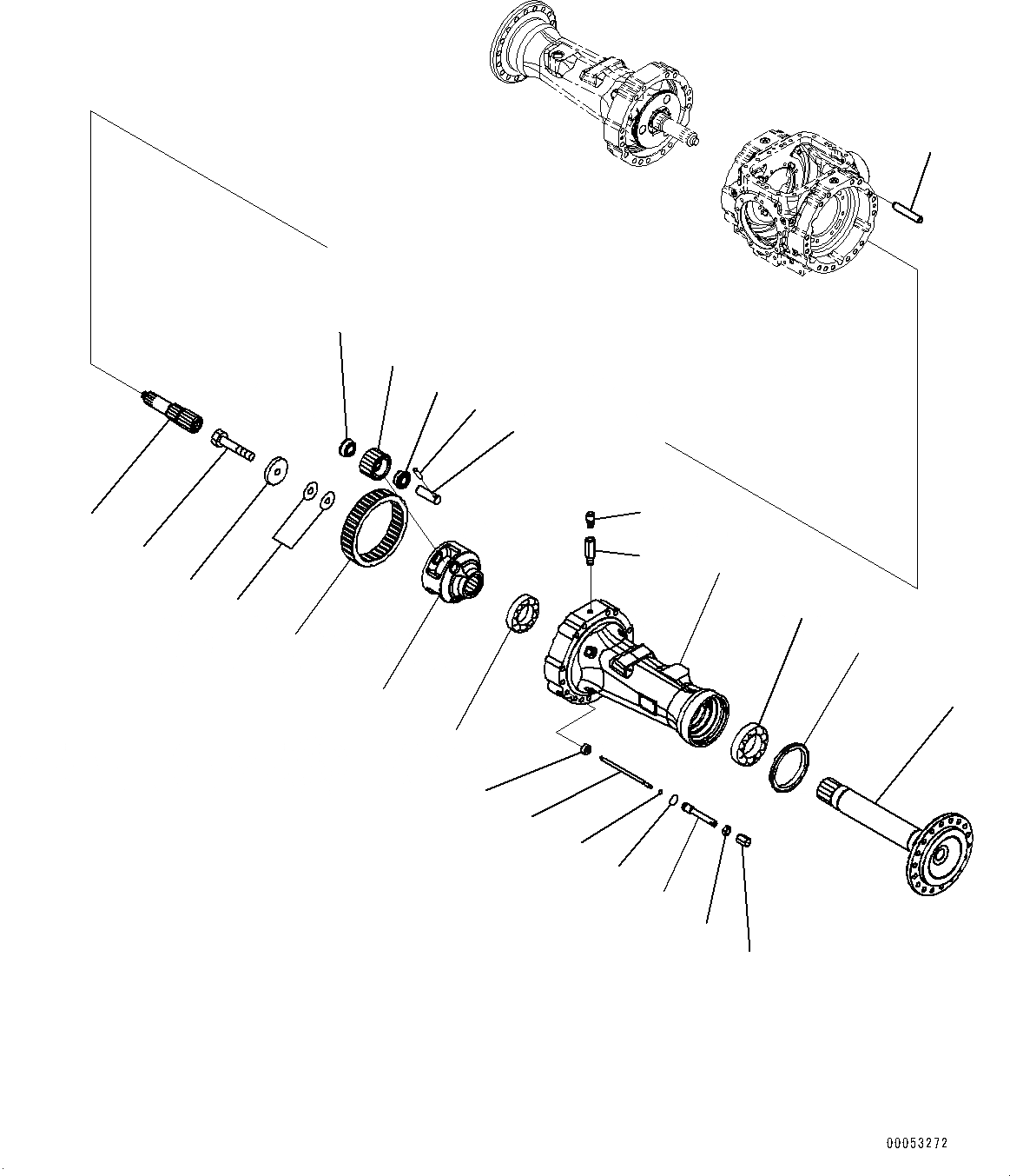 Схема запчастей Komatsu WA380Z-6 - ЗАДН. МОСТ, КОНЕЧНАЯ ПЕРЕДАЧА ЛЕВ. (№87-) ЗАДН. МОСТ, С САМОБЛОКИР. ДИФФЕРЕНЦ.