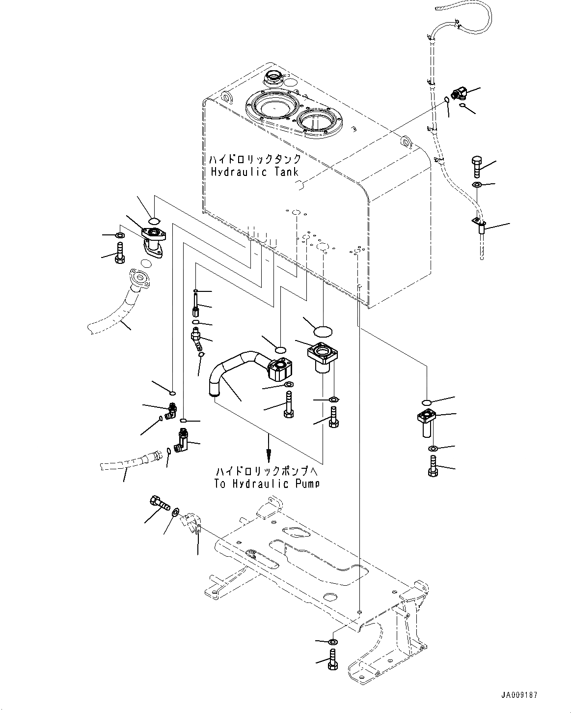 Схема запчастей Komatsu WA380Z-6 - ГИДР. БАК., ВСАСЫВ. ТРУБЫ (№87-) ГИДР. БАК., БЕЗ ЭКСТРЕНН. РУЛЕВ. УПРАВЛЕНИЕ, АВТОМАТИЧ. УПРАВЛ-Е ТИП