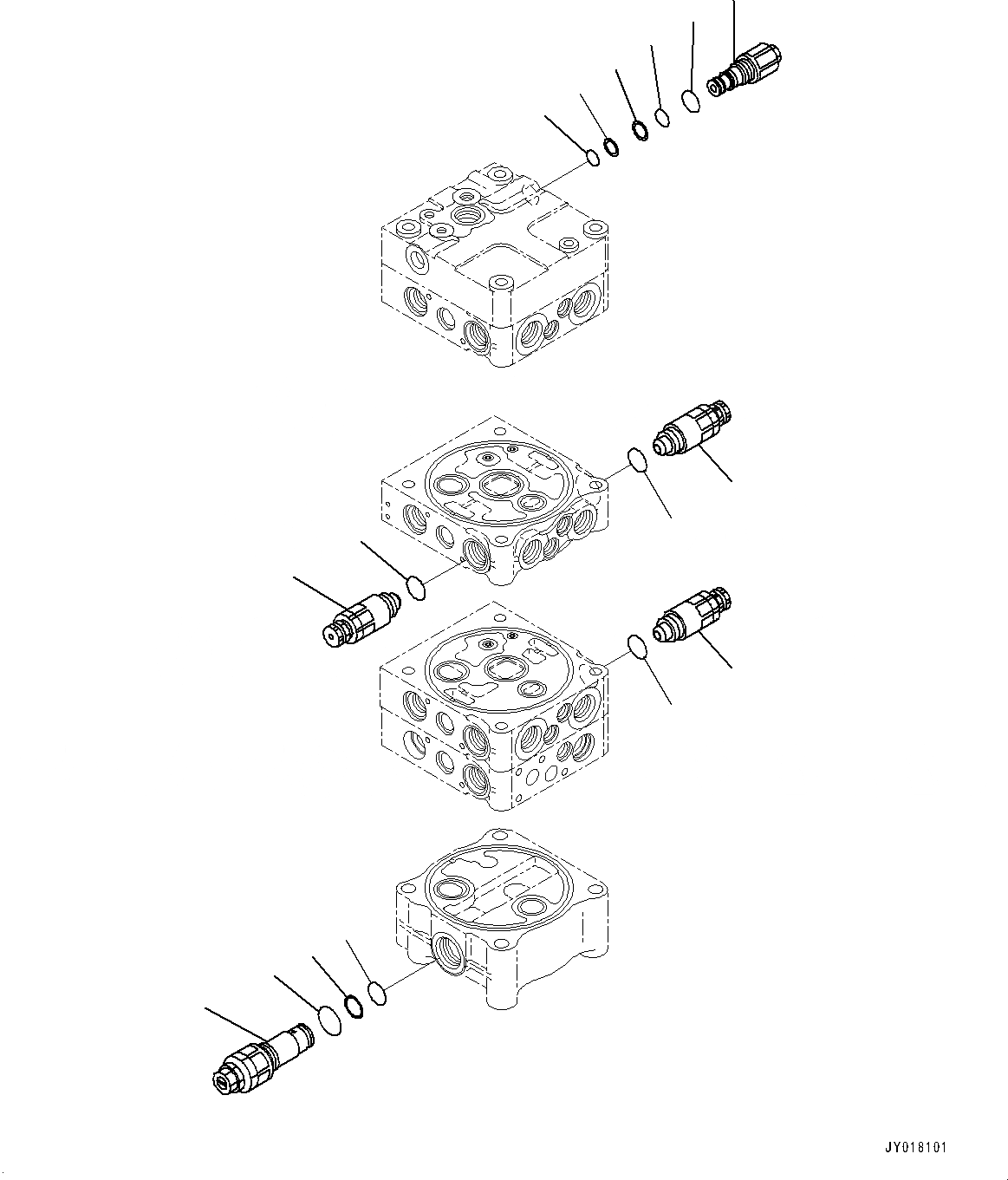 Схема запчастей Komatsu WA380Z-6 - ГИДРАВЛ УПРАВЛЯЮЩ. КЛАПАН, -КЛАПАН (/9) (№87-) ГИДРАВЛ УПРАВЛЯЮЩ. КЛАПАН, С 3-Х СЕКЦ. КОНТР. КЛАПАНОМ