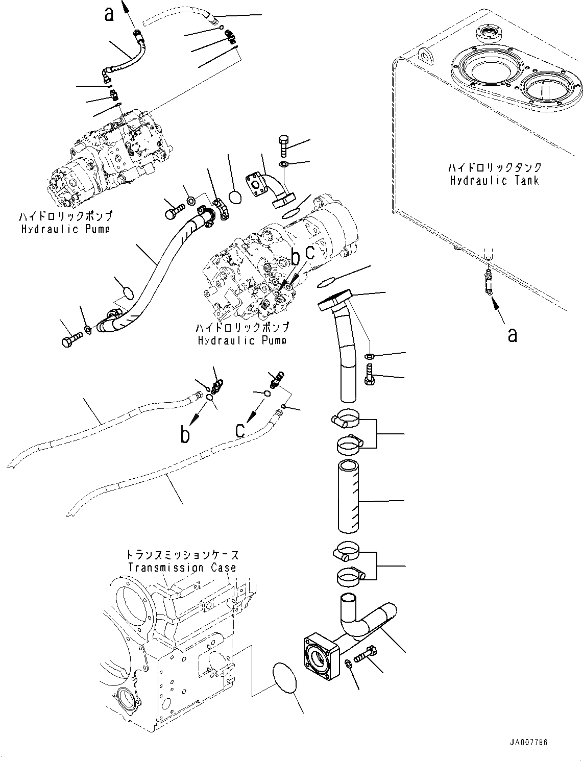 Схема запчастей Komatsu WA380Z-6 - ГИДР. НАСОС., ТРУБЫ (/) (№87-) ГИДР. НАСОС., С ЭКСТРЕНН. УПРАВЛ., АВТОМАТИЧ. УПРАВЛ-Е ТИП