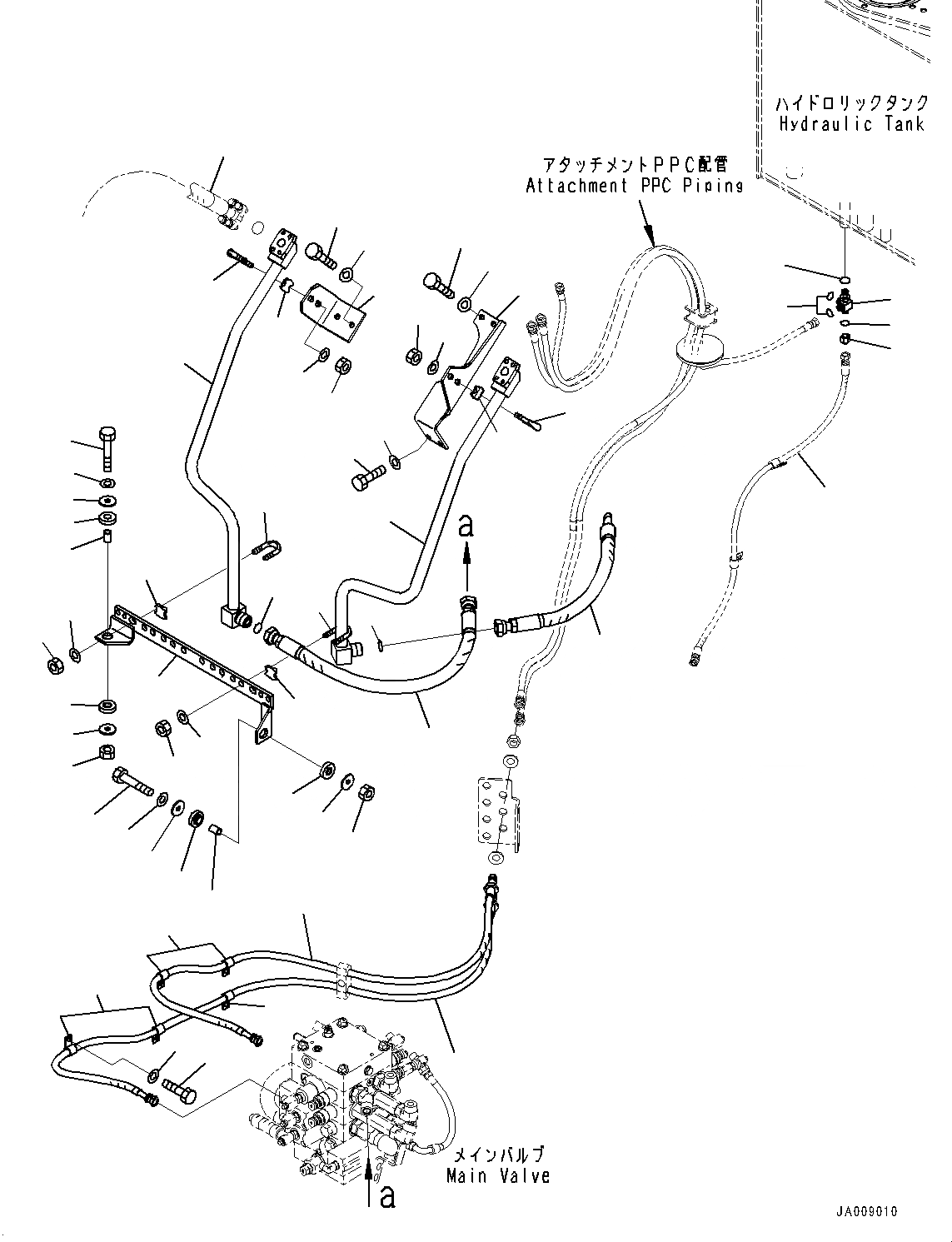 Схема запчастей Komatsu WA380Z-6 - ГИДРОЛИНИЯ, УПРАВЛЯЮЩ. КЛАПАН - ГИДР. БАК. (№87-) ГИДРОЛИНИЯ, С 3-Х СЕКЦ. КОНТР. КЛАПАНОМ
