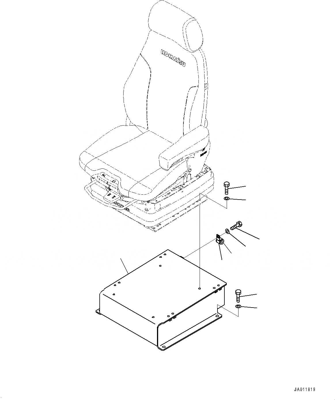 Схема запчастей Komatsu WA380Z-6 - СИДЕНЬЕ ОПЕРАТОРА, КРЕПЛЕНИЕ (№87-) СИДЕНЬЕ ОПЕРАТОРА, GRAMMER