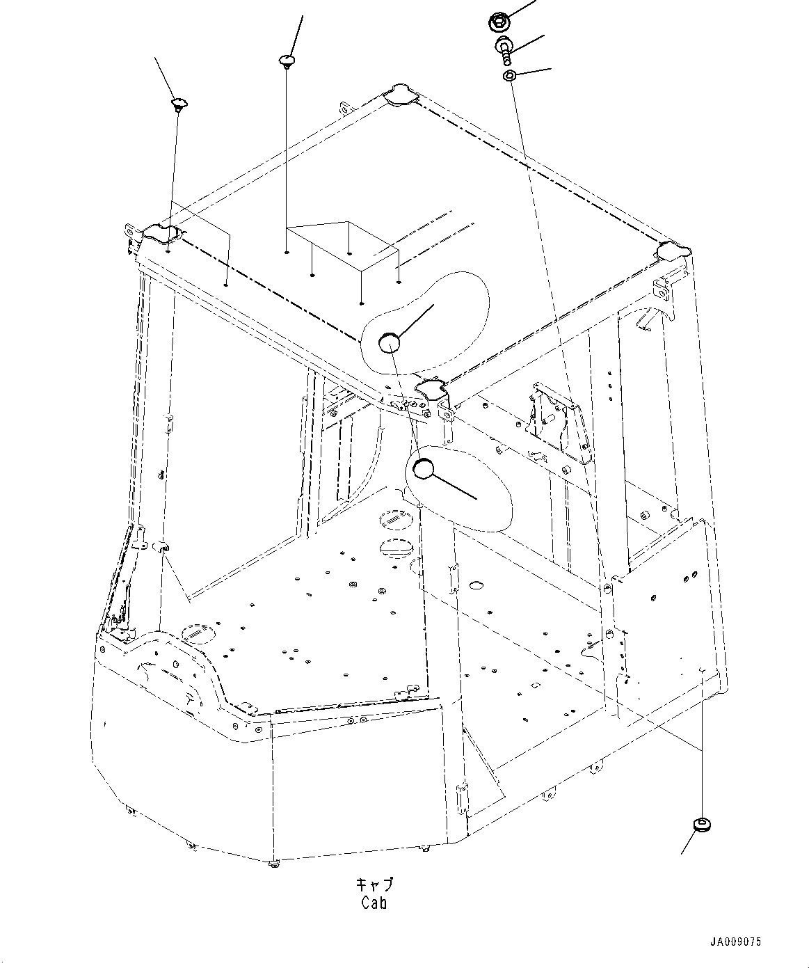 Схема запчастей Komatsu WA380Z-6 - КАБИНА И ОСНОВН. КОНСТРУКЦИЯ ГРУППА, КРЫШКА (№87-9) КАБИНА И ОСНОВН. КОНСТРУКЦИЯ ГРУППА, MONOCOQUE ТИП, С КОНДИЦИОНЕРОМ, УДЛИНН. ВПУСК ВОЗДУХА, ПРЕФИЛЬТР МАСЛ. BATH ТИП, PROVISION ДЛЯ