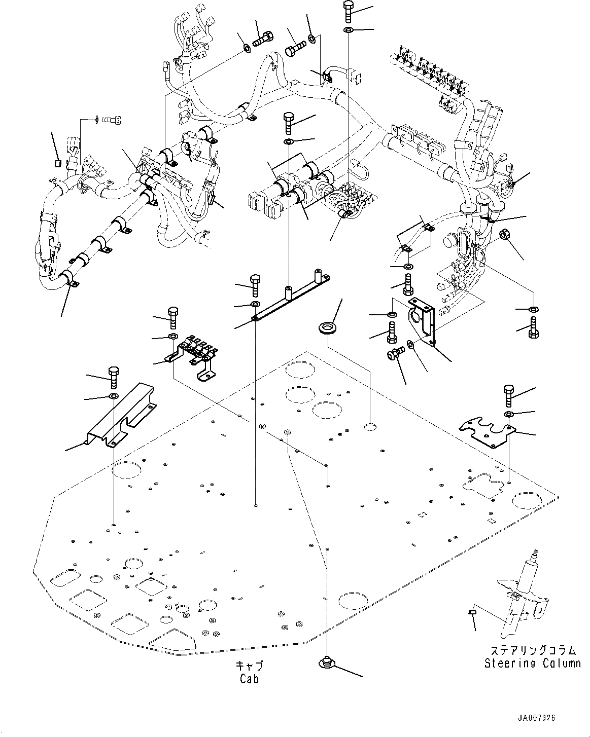 Схема запчастей Komatsu WA380Z-6 - КАБИНА И ОСНОВН. КОНСТРУКЦИЯ ГРУППА, ПРОВОДКА (/) (№87-9) КАБИНА И ОСНОВН. КОНСТРУКЦИЯ ГРУППА, MONOCOQUE ТИП, С КОНДИЦИОНЕРОМ, УДЛИНН. ВПУСК ВОЗДУХА, ПРЕФИЛЬТР МАСЛ. BATH ТИП, PROVISION ДЛЯ