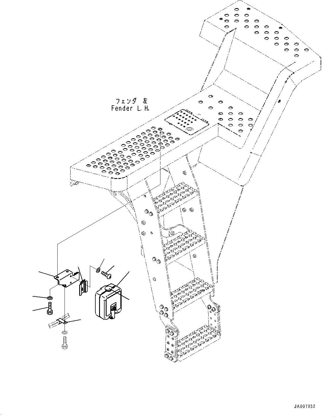 Схема запчастей Komatsu WA380Z-6 - ОМЫВАТЕЛЬ СТЕКЛА БАК (№87-) ОМЫВАТЕЛЬ СТЕКЛА БАК, БЕЗ ЗАДН. ОКНА ДВОРНИКИ