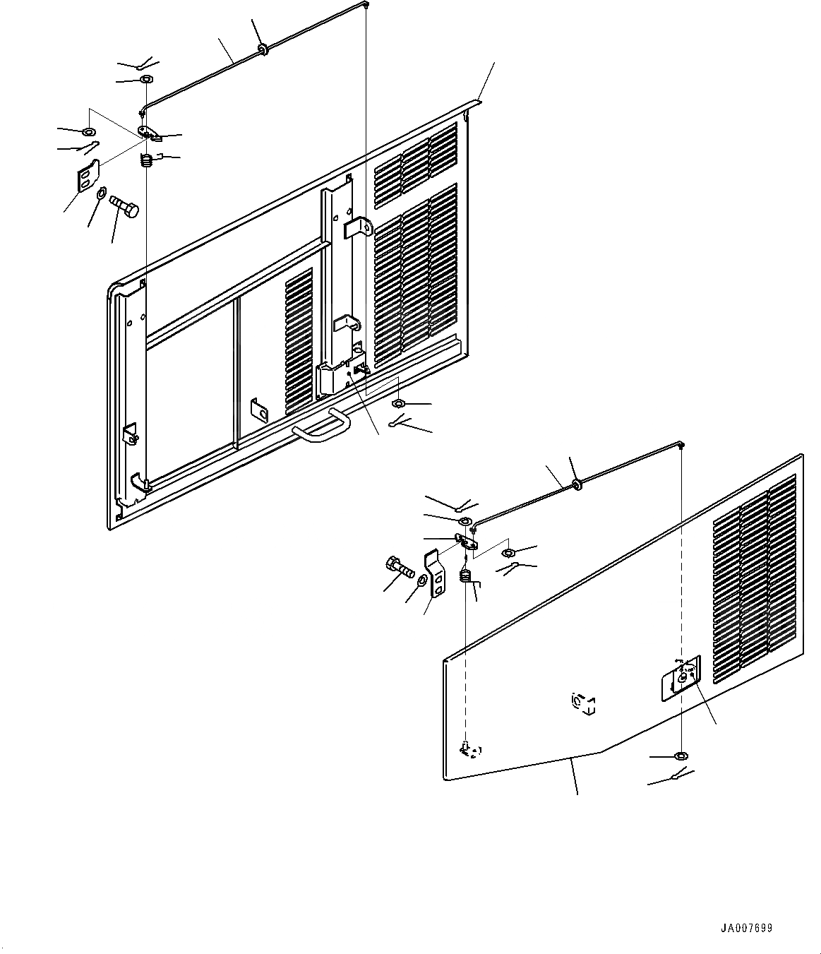 Схема запчастей Komatsu WA380Z-6 - КАПОТ, ДВЕРЬ (№87-) КАПОТ, С УДЛИНН. ВПУСК ВОЗДУХА, ПРЕФИЛЬТР TURBO ТИП