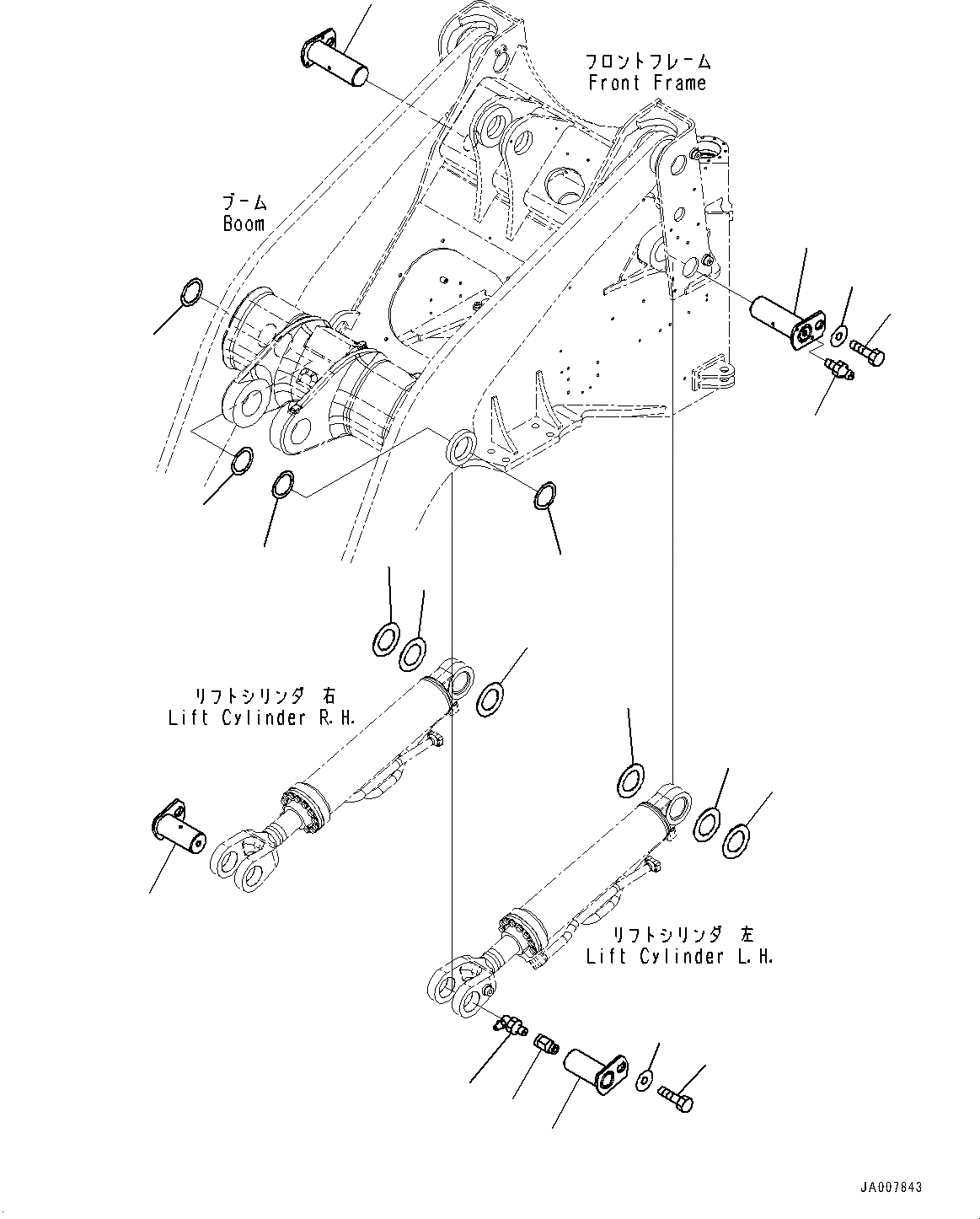 Схема запчастей Komatsu WA380Z-6 - ГИДРОЦИЛИНДР ПОДЪЕМА, ПАЛЕЦ (№87-) ГИДРОЦИЛИНДР ПОДЪЕМА