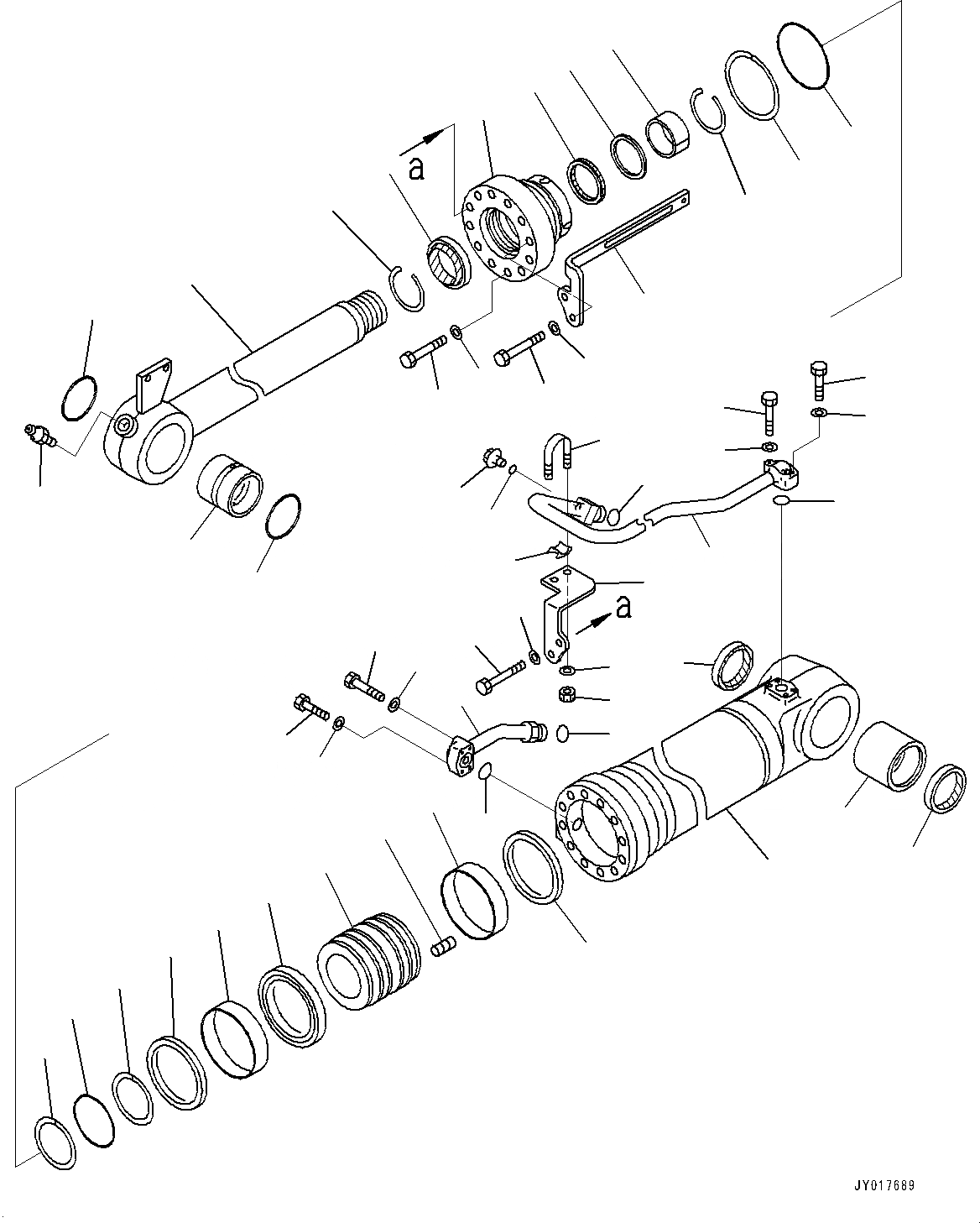 Схема запчастей Komatsu WA380Z-6 - ЦИЛИНДР КОВША, ВНУТР. ЧАСТИ (№87-) ЦИЛИНДР КОВША, БЕЗ ВЫСОК. ПОДЪЕМ РУКОЯТЬ
