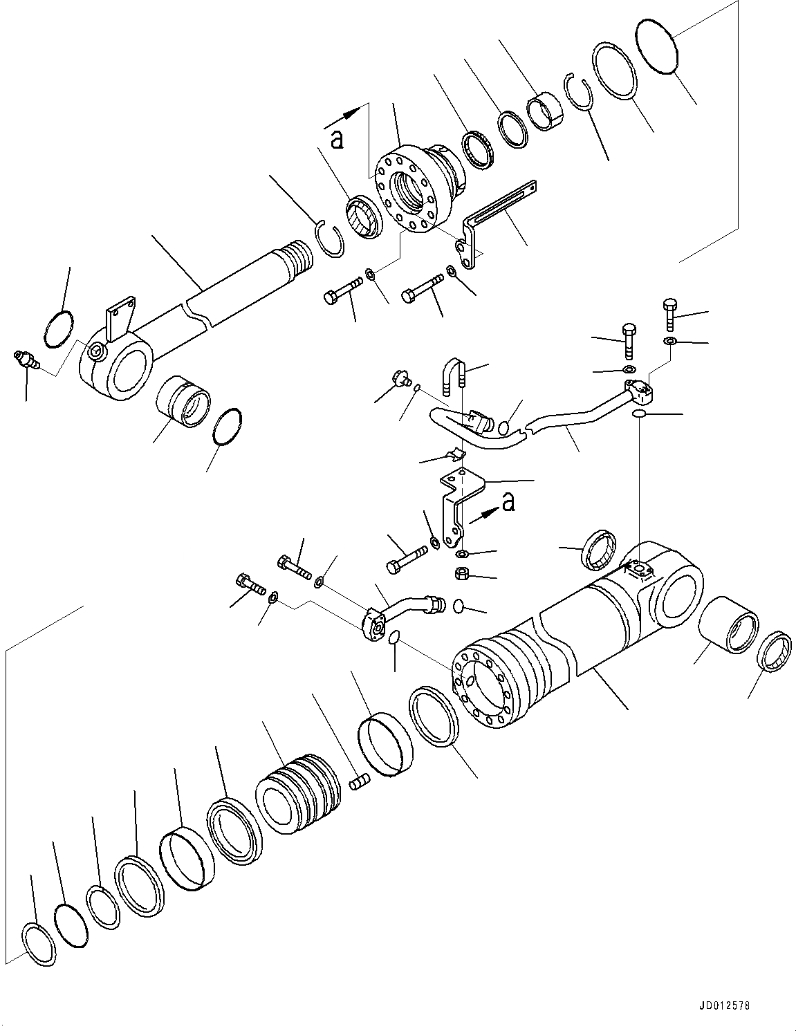 Схема запчастей Komatsu WA380Z-6 - ЦИЛИНДР КОВША, ВНУТР. ЧАСТИ (№87-) ЦИЛИНДР КОВША, С БОЛЬШ. DIAMETER ТИП, ВИЛЫ, БЕЗ ВЫСОК. ПОДЪЕМ РУКОЯТЬ