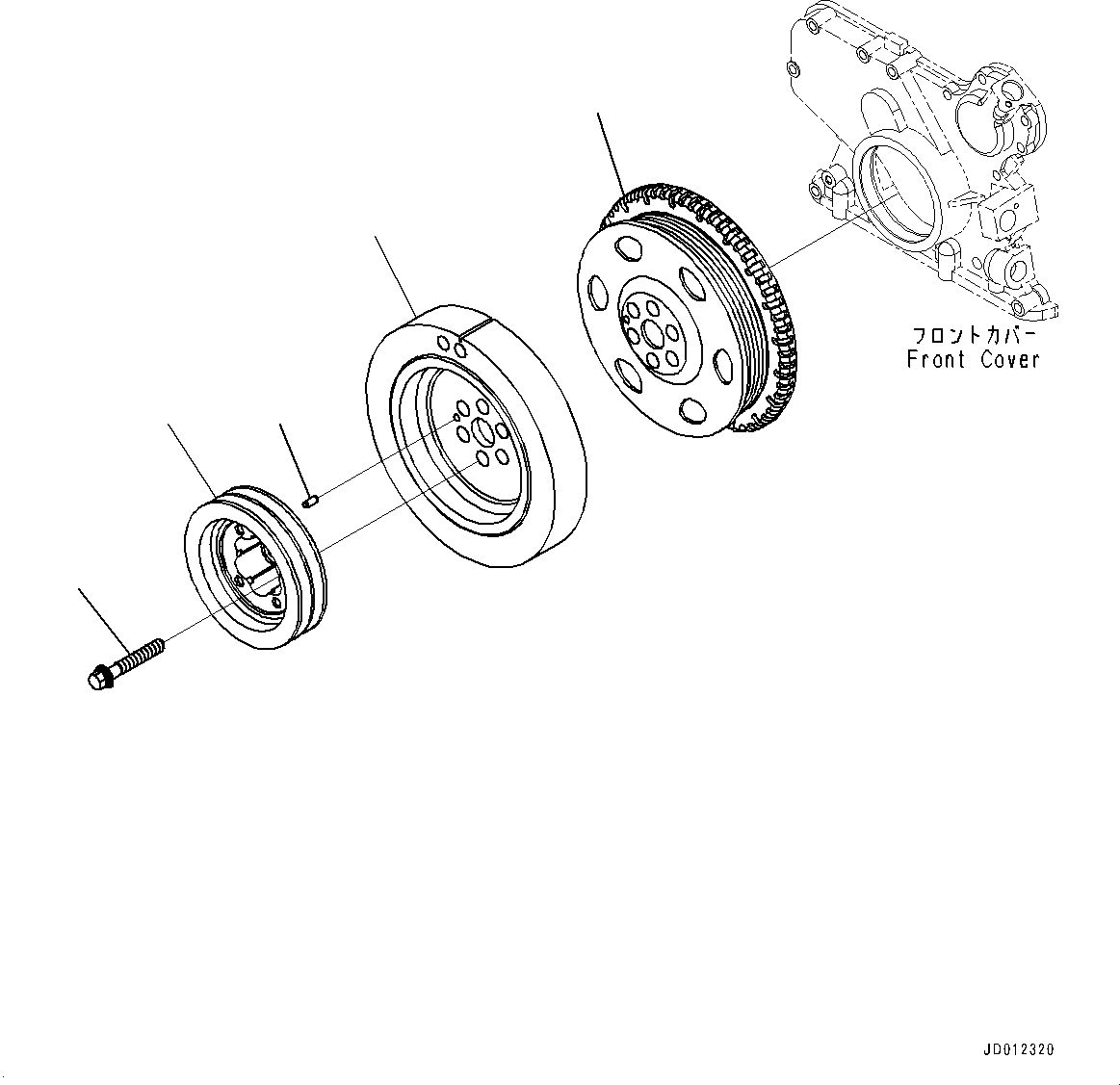 Схема запчастей Komatsu SAA6D107E-1L - ДЕМПФЕР (№88-) ДЕМПФЕР