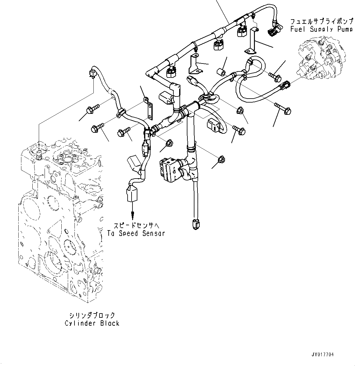 Схема запчастей Komatsu SAA6D107E-1L - ДВИГАТЕЛЬ ПРОВОДКА (№88-) ДВИГАТЕЛЬ ПРОВОДКА