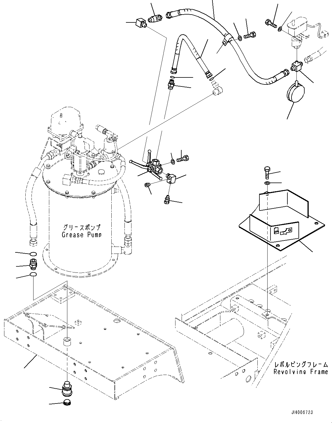 Схема запчастей Komatsu PC1250-8R - АВТОМАТИЧ.-СИСТ. СМАЗКИ СИСТЕМА, С MM РУКОЯТЬ, НАСОС СМАЗКИ ТРУБЫ (№-) АВТОМАТИЧ.-СИСТ. СМАЗКИ СИСТЕМА, С MM РУКОЯТЬ