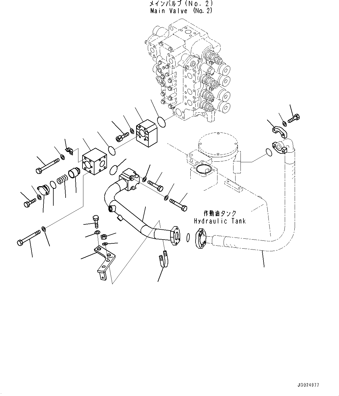 Схема запчастей Komatsu PC1250-8R - ВОЗВРАТ. ТРУБЫ, HOT AREA ARRANGEMENT (+DEG C), NO. КЛАПАН (№-) ВОЗВРАТ. ТРУБЫ, HOT AREA ARRANGEMENT (+DEG C)