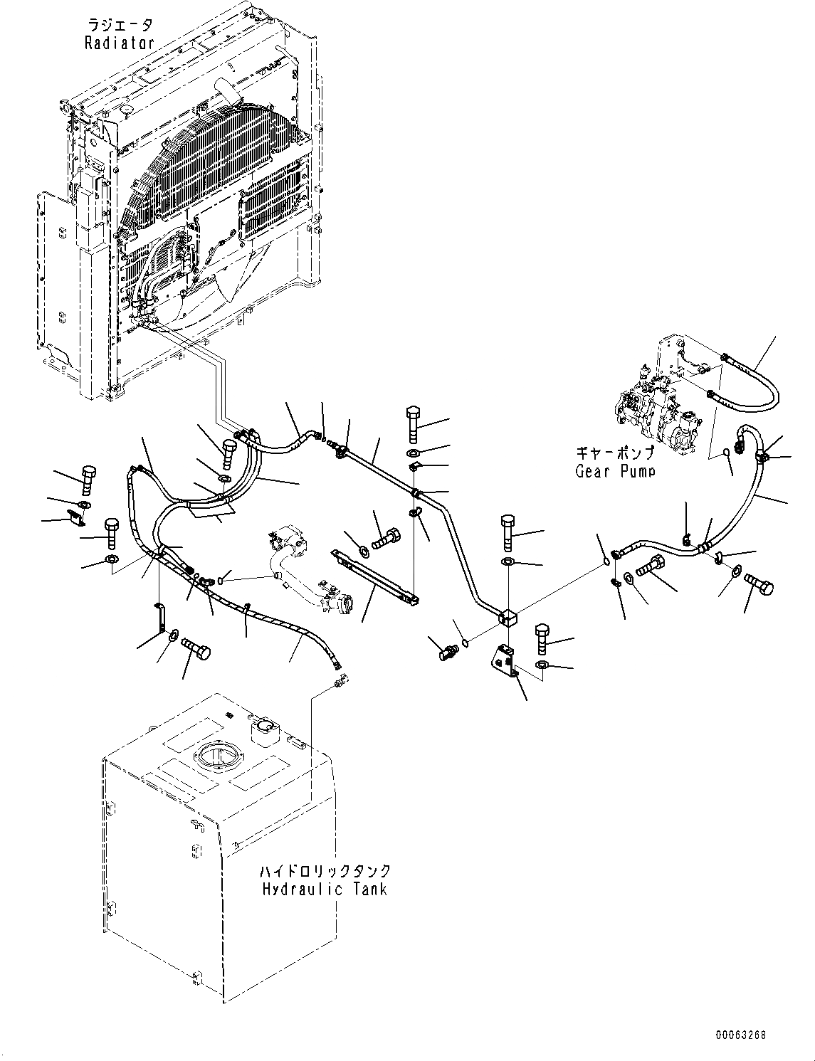 Схема запчастей Komatsu PC1250-8R - ВОЗВРАТ. ТРУБЫ, HOT AREA ARRANGEMENT (+DEG C), РАДИАТОР МОТОР ТРУБЫ (№-) ВОЗВРАТ. ТРУБЫ, HOT AREA ARRANGEMENT (+DEG C)