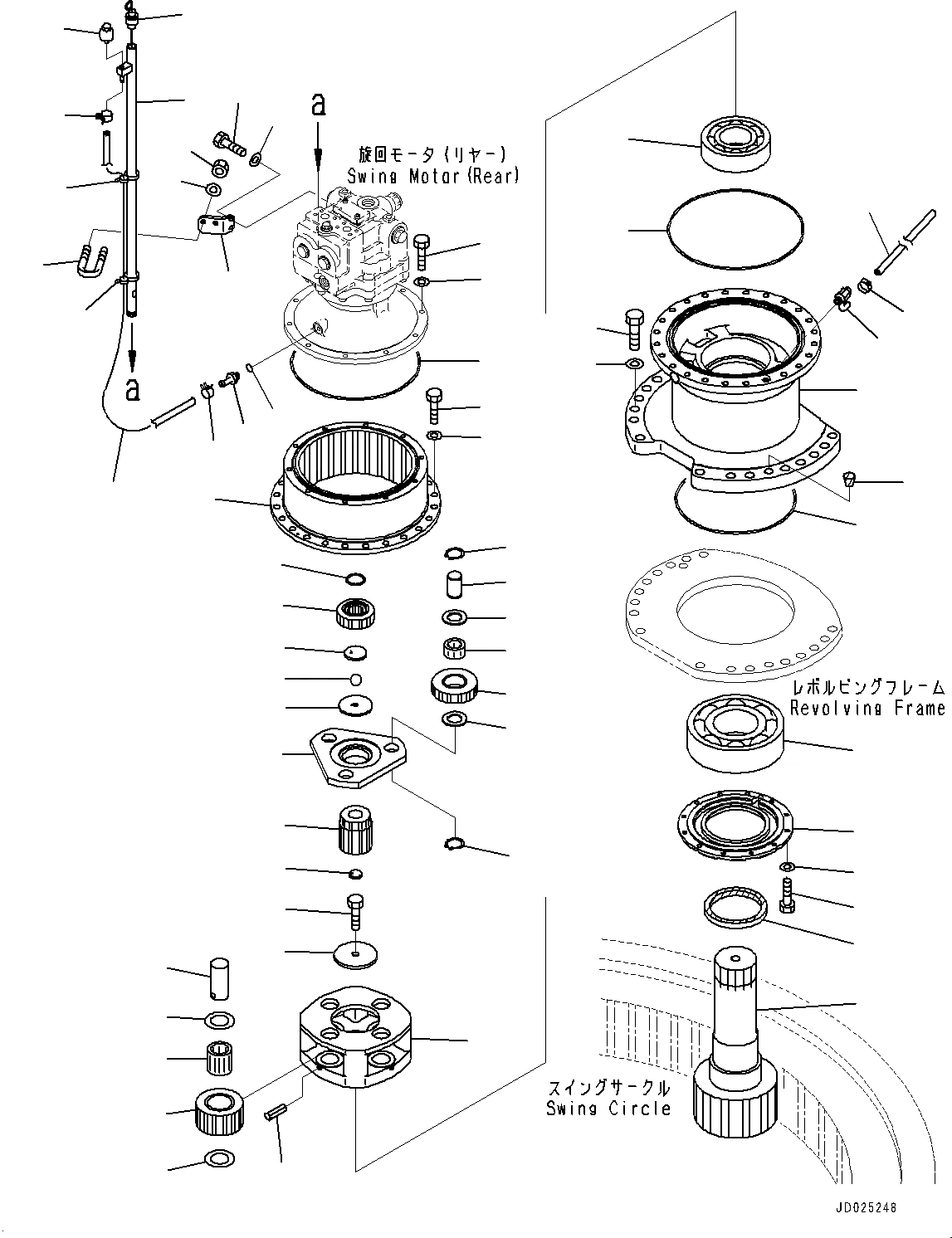 Схема запчастей Komatsu PC1250-8R - МЕХАНИЗМ ПОВОРОТА И МОТОР, ЗАДН. (№-) МЕХАНИЗМ ПОВОРОТА И МОТОР