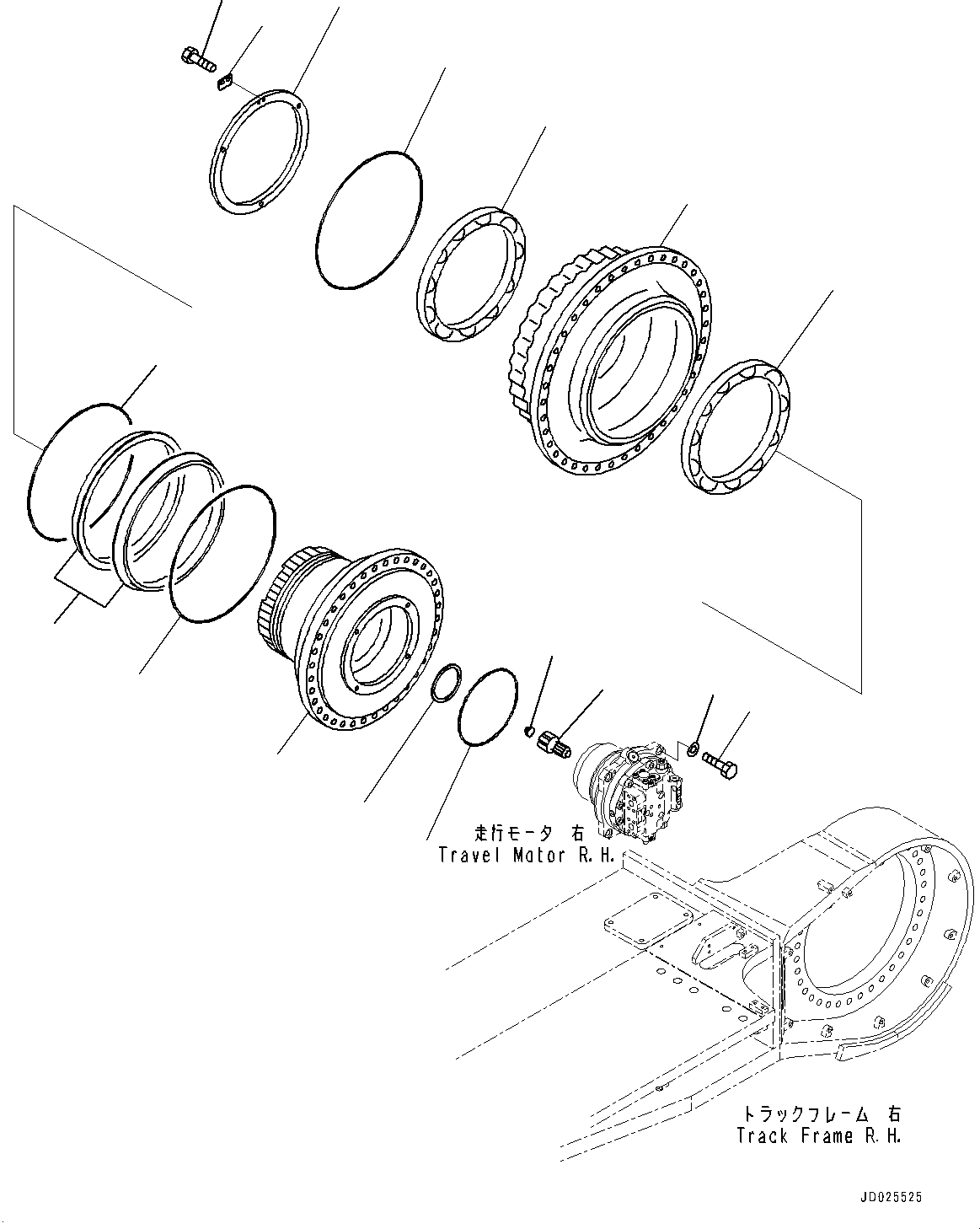 Схема запчастей Komatsu PC1250-8R - ГУСЕНИЧНАЯ РАМА, С RUSTЗАЩИТА SPRING, КОНЕЧНАЯ ЗАЩИТА КАТКОВ, КОНЕЧНАЯ ПЕРЕДАЧА ПРАВ. (/) (№-) ГУСЕНИЧНАЯ РАМА, С RUSTЗАЩИТА SPRING, КОНЕЧНАЯ ЗАЩИТА КАТКОВ