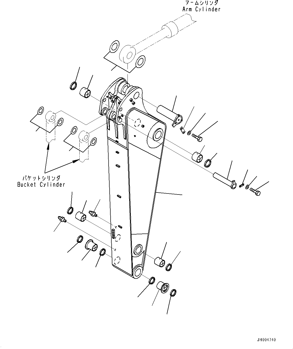 Схема запчастей Komatsu PC1250-8R - РУКОЯТЬ, MM, SE, SP, РУКОЯТЬ И ПАЛЕЦ (№-) РУКОЯТЬ, MM, SE, SP