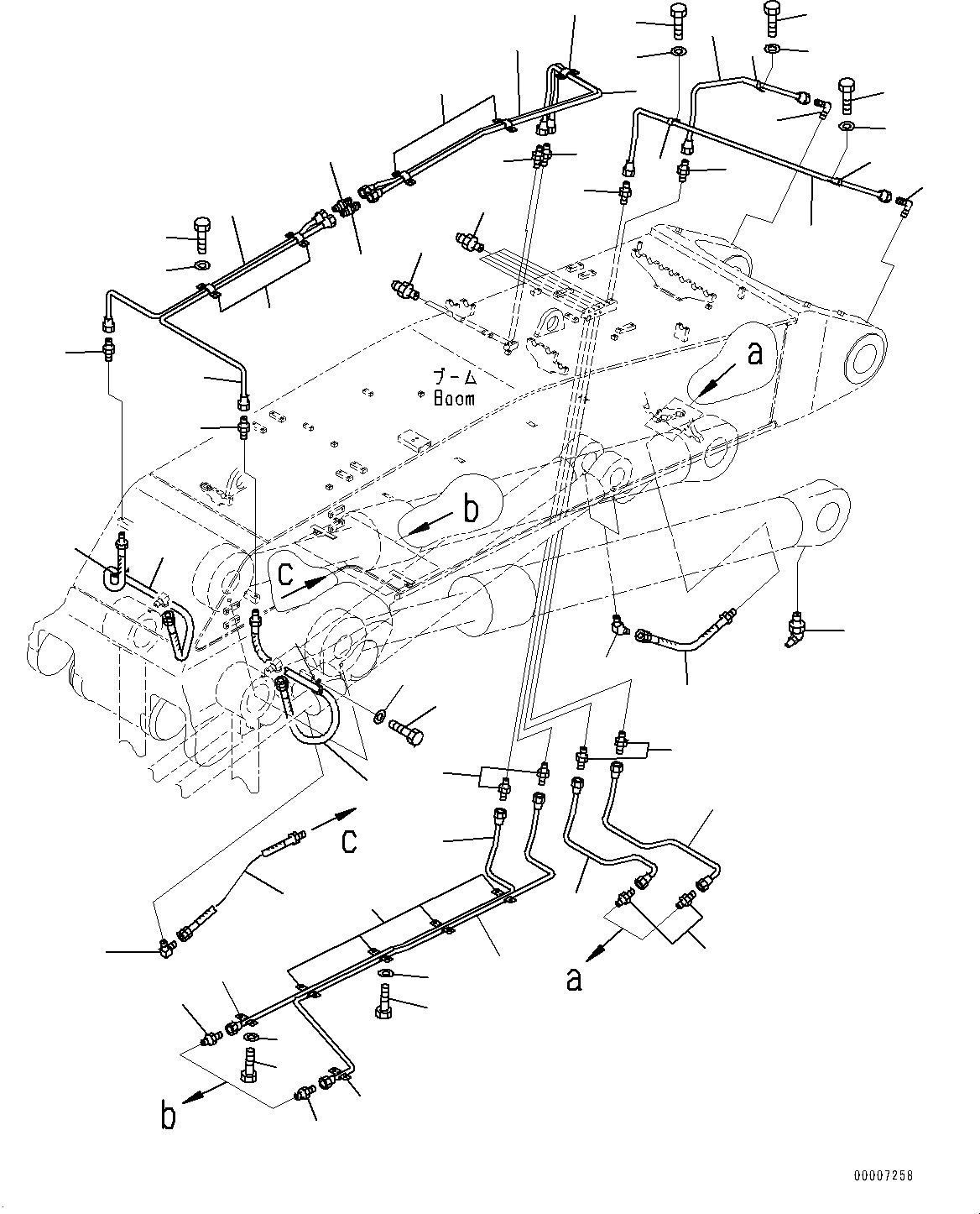 Схема запчастей Komatsu PC1250-8R - РАБОЧЕЕ ОБОРУДОВАНИЕ, ДЛЯ ПРЯМАЯ ЛОПАТА CONFIGURATION, СМАЗЫВАЮЩ. ЛИНИЯ (/) (№-) РАБОЧЕЕ ОБОРУДОВАНИЕ, ДЛЯ ПРЯМАЯ ЛОПАТА CONFIGURATION