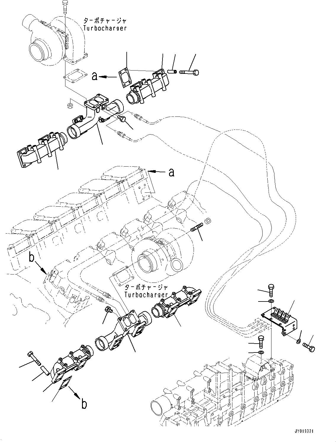 Схема запчастей Komatsu SAA12V140E-3B - ВЫПУСКНОЙ КОЛЛЕКТОР (№77-) ВЫПУСКНОЙ КОЛЛЕКТОР, ДЛЯ VHMS LESS