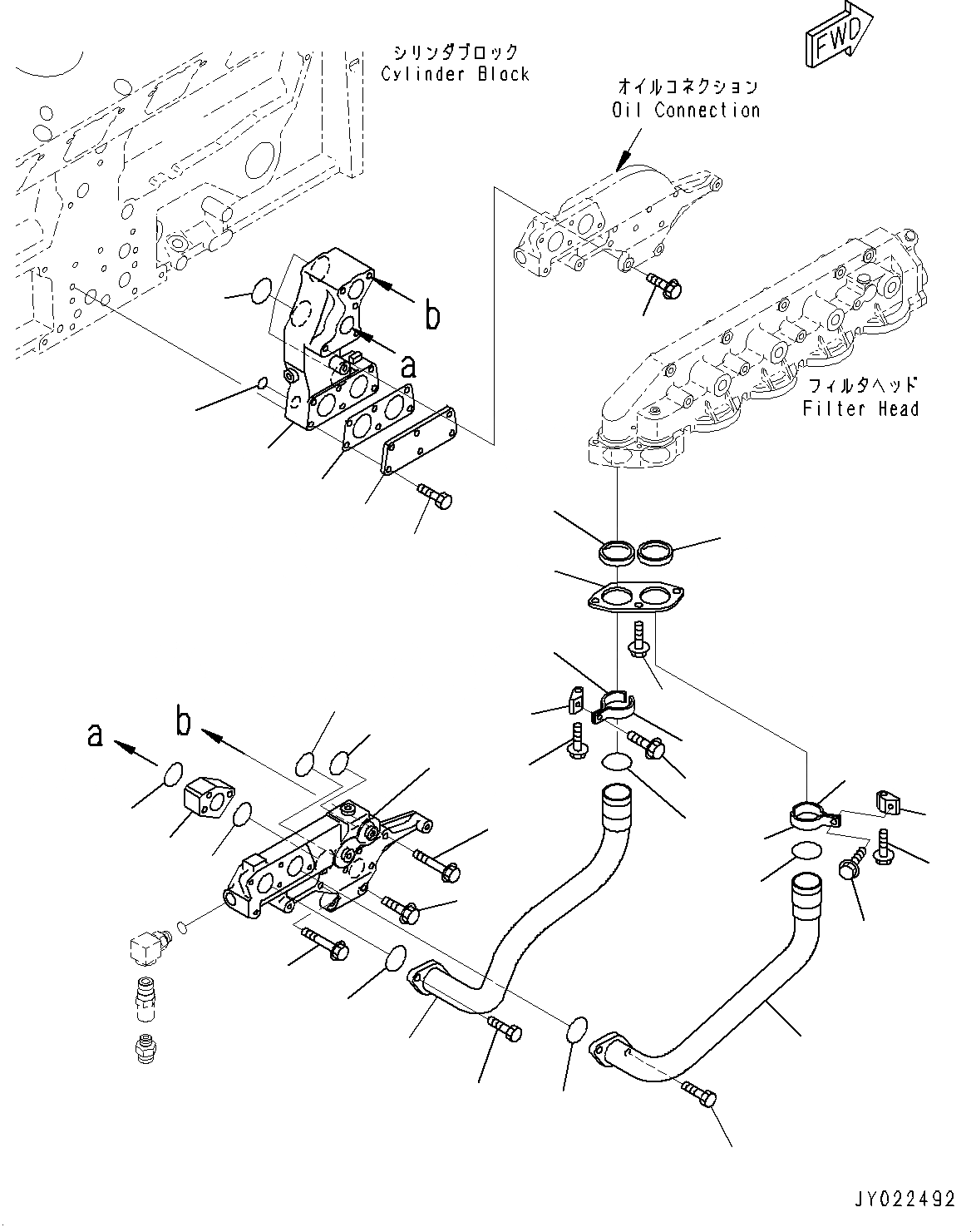 Схема запчастей Komatsu SAA12V140E-3B - ДВИГАТЕЛЬ МАСЛ. ФИЛЬТР, ДВИГАТЕЛЬ МАСЛОПРОВОДЯЩАЯ ЛИНИЯ (№77-) ДВИГАТЕЛЬ МАСЛ. ФИЛЬТР, ДЛЯ ДВИГАТЕЛЬ PRE-СМАЗКА СИСТЕМА