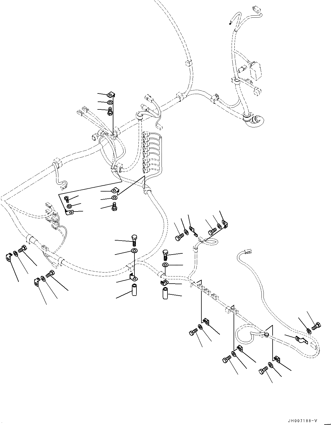 Схема запчастей Komatsu PC200-8M0 - ЭЛЕКТРИЧ. ПРОВОДКА, ОСНОВН. ПРОВОДКА (/) (№-) ЭЛЕКТРИЧ. ПРОВОДКА, С AMP. УПЛОТНЕНИЕED ГЕНЕРАТОР