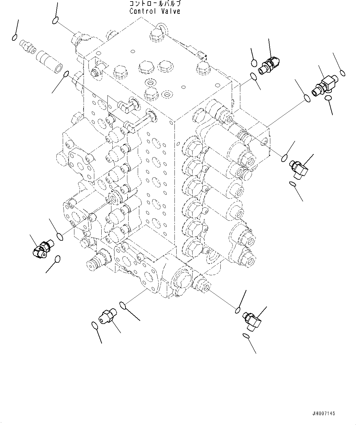 Схема запчастей Komatsu PC200-8M0 - УПРАВЛЯЮЩ. КЛАПАН, СОЕДИНИТЕЛЬН. ЧАСТИ (/) (№-) УПРАВЛЯЮЩ. КЛАПАН