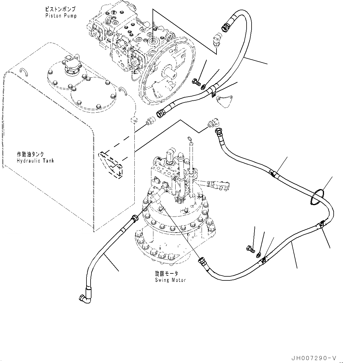 Схема запчастей Komatsu PC200-8M0 - ДРЕНАЖН. ТРУБЫ (№-) ДРЕНАЖН. ТРУБЫ