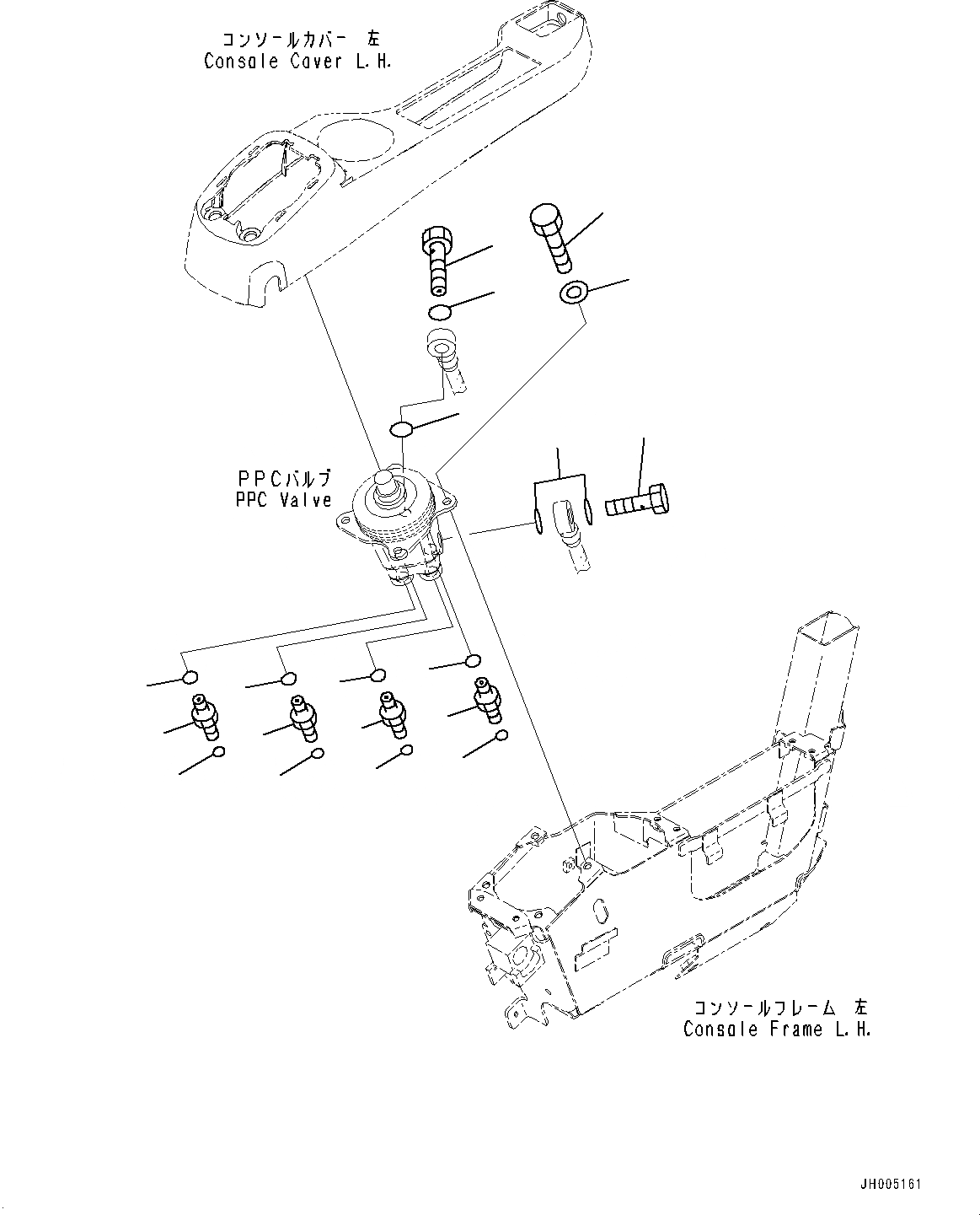 Схема запчастей Komatsu PC200-8M0 - КАБИНА, ПОЛ, КЛАПАН PPCКРЕПЛЕНИЕ ДЛЯ РАБОЧ. ОБОРУД-Я, ЛЕВ. (№-) КАБИНА, ПРАВ. И ЗАДН. ФИКС. ОКНА