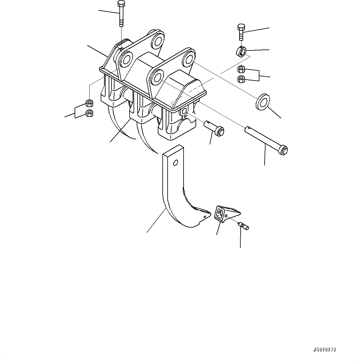 Схема запчастей Komatsu PC200-8M0 - РЫХЛИТЕЛЬ (№-) РЫХЛИТЕЛЬ, SHANK