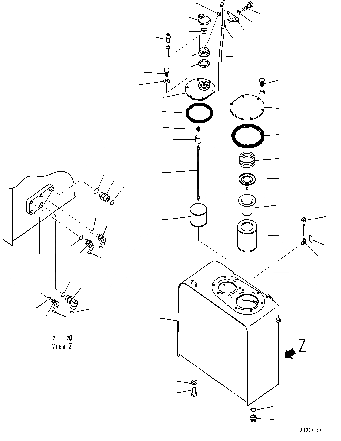 Схема запчастей Komatsu PC200LC-8M0 - ГИДР. БАК. (№-) ГИДР. БАК.