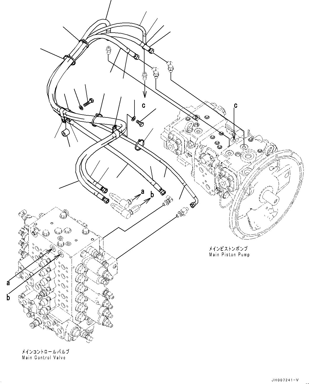 Схема запчастей Komatsu PC200LC-8M0 - LS ТРУБЫ (№-) LS ТРУБЫ