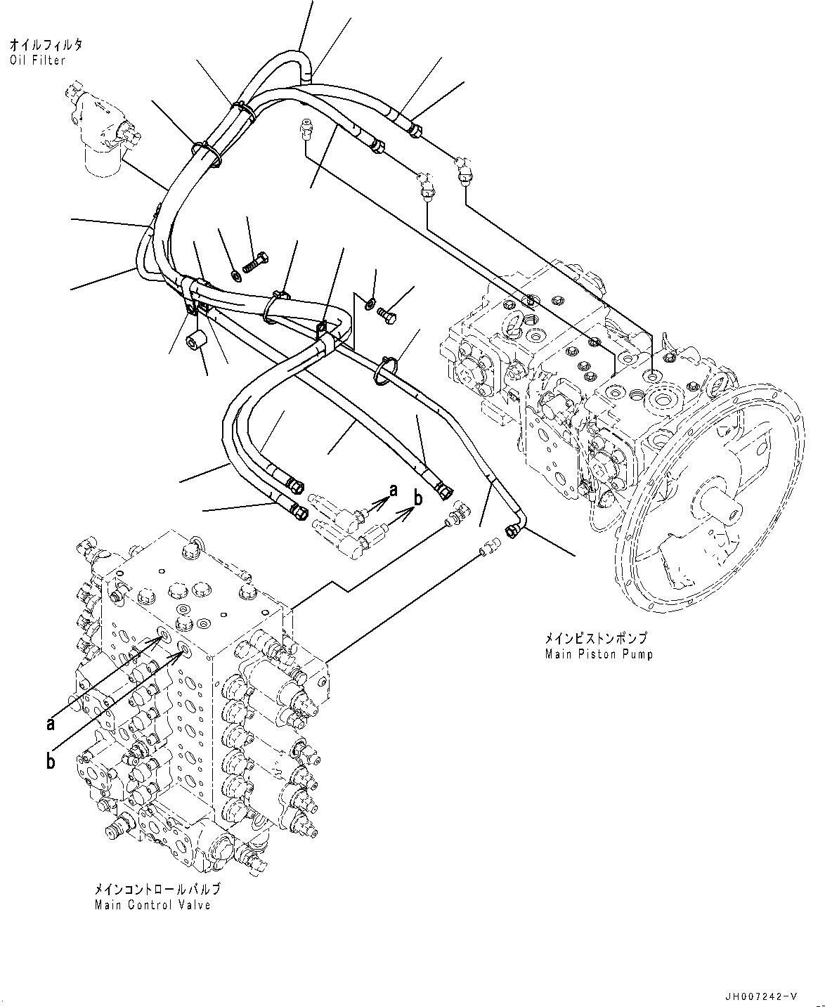 Схема запчастей Komatsu PC200LC-8M0 - LS ТРУБЫ (№-) LS ТРУБЫ, -ДОПОЛН. АКТУАТОР ТРУБЫ, АККУМУЛЯТОР