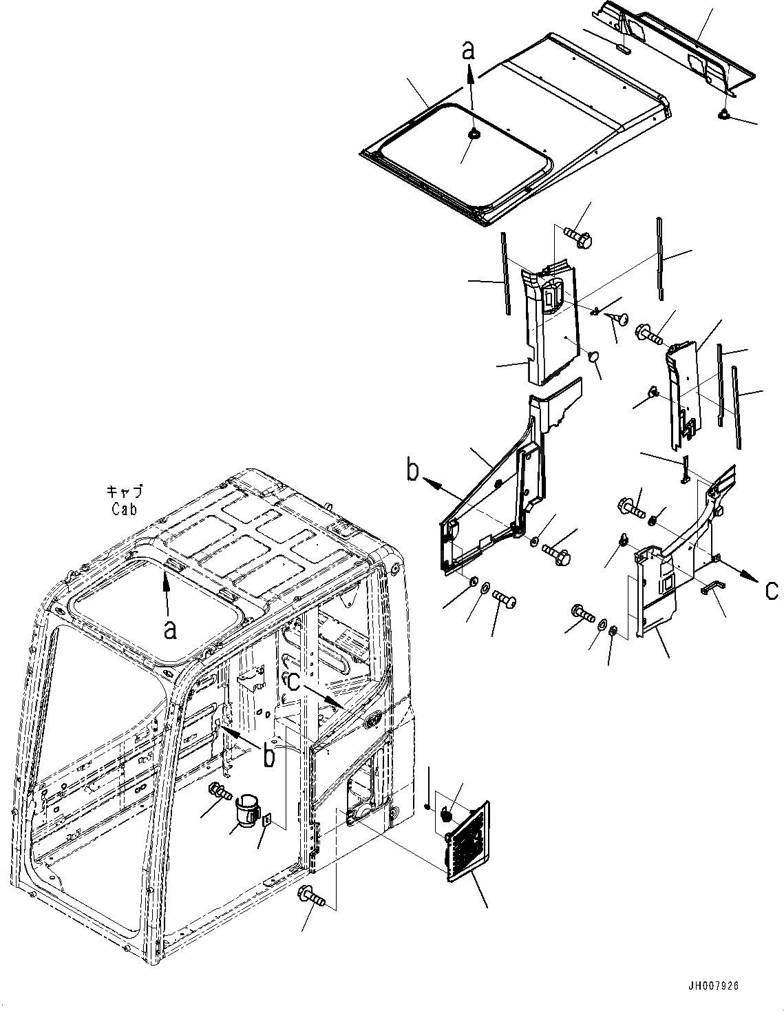 Схема запчастей Komatsu PC200LC-8M0 - КАБИНА, КРЫША КРЫШКАAND ВПУСК ВОЗДУХА (№-) КАБИНА, ЗАЩИТА ОТ ВАНДАЛИЗМА, -ДОПОЛН. АКТУАТОР ТРУБЫ, АККУМУЛЯТОР, POWER ПОДАЮЩ., VOLT, KOMTRAX