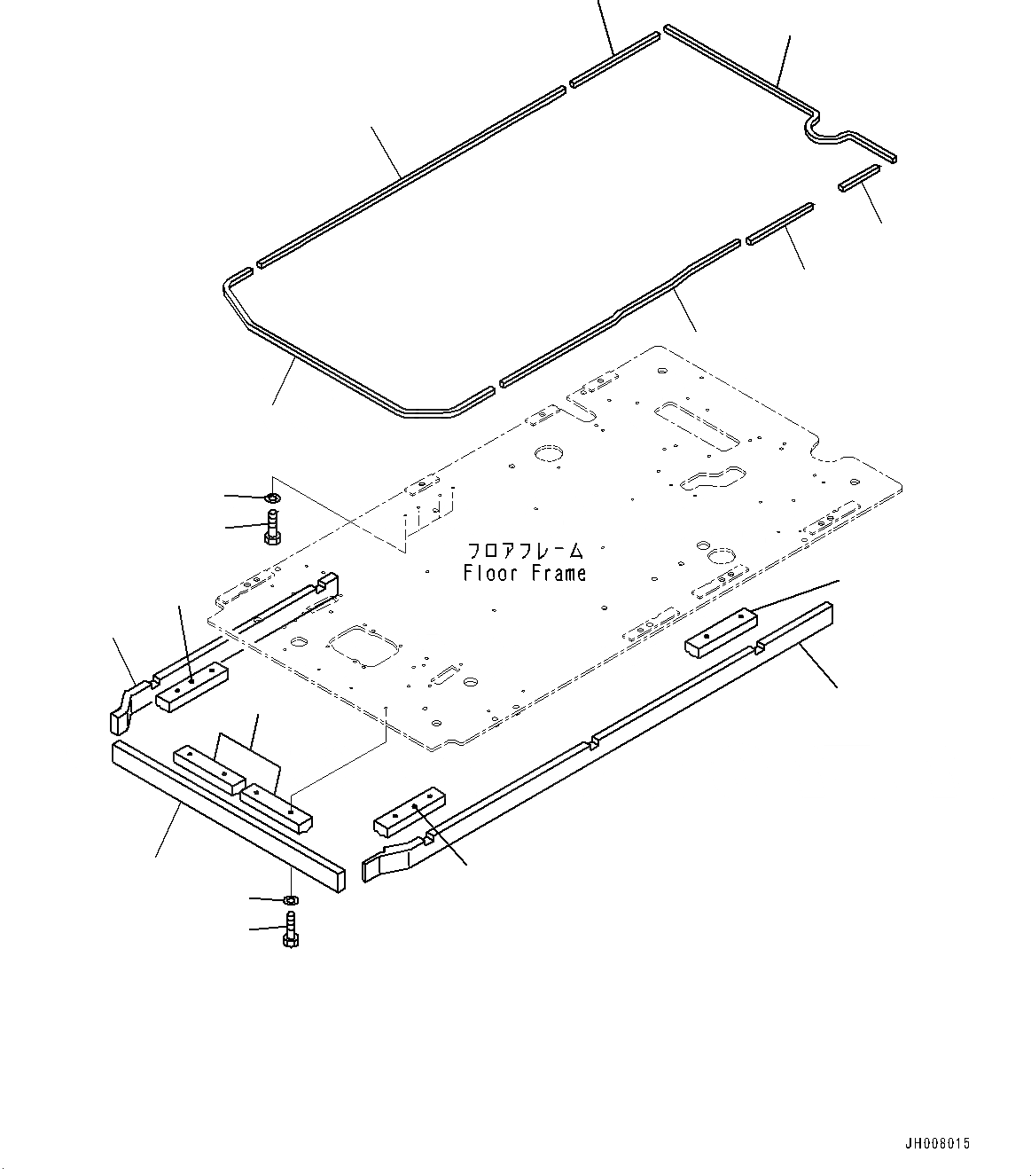 Схема запчастей Komatsu PC200LC-8M0 - КАБИНА, ПОЛ, УПЛОТНЕНИЕ (№-) КАБИНА, ПРАВ. И ЗАДН. ФИКС. ОКНА, С KOMTRAX, GPRS