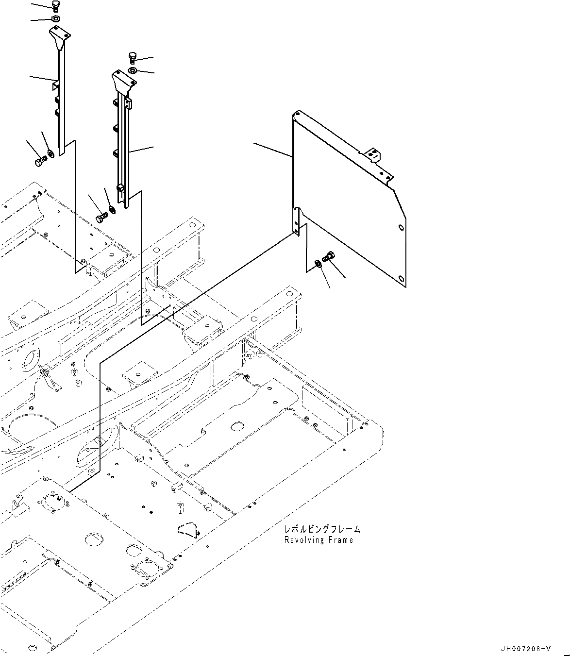 Схема запчастей Komatsu PC200LC-8M0 - КАБИНА РАМА (№-) КАБИНА РАМА