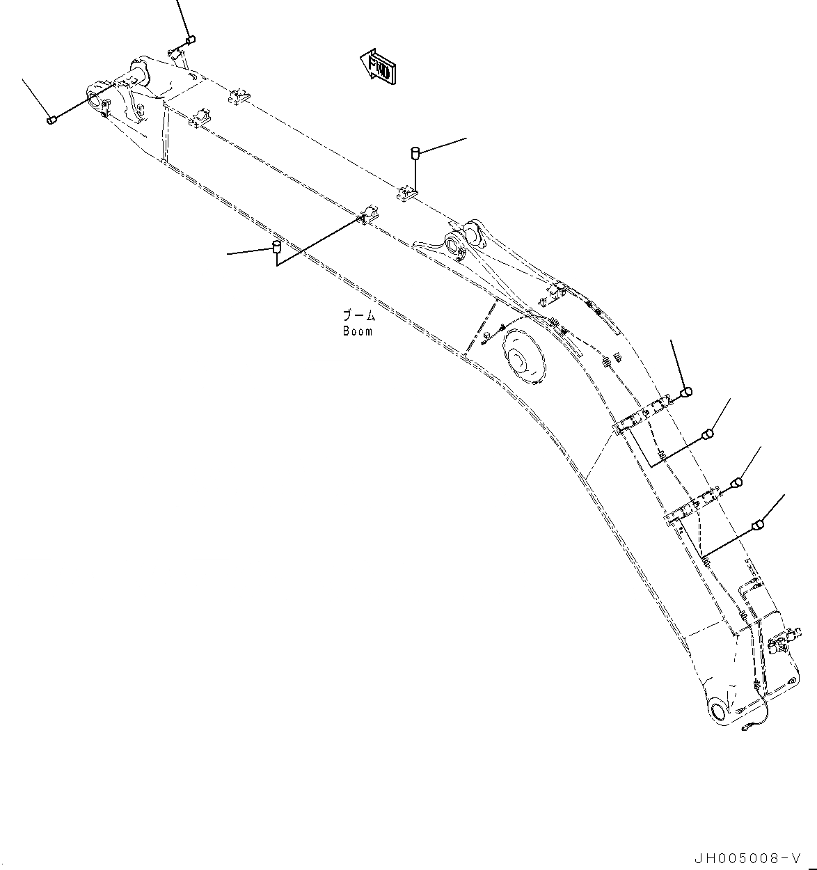 Схема запчастей Komatsu PC200LC-8M0 - СТРЕЛА, НАВЕСН. ОБОРУД ЗАГЛУШКА (№-) СТРЕЛА