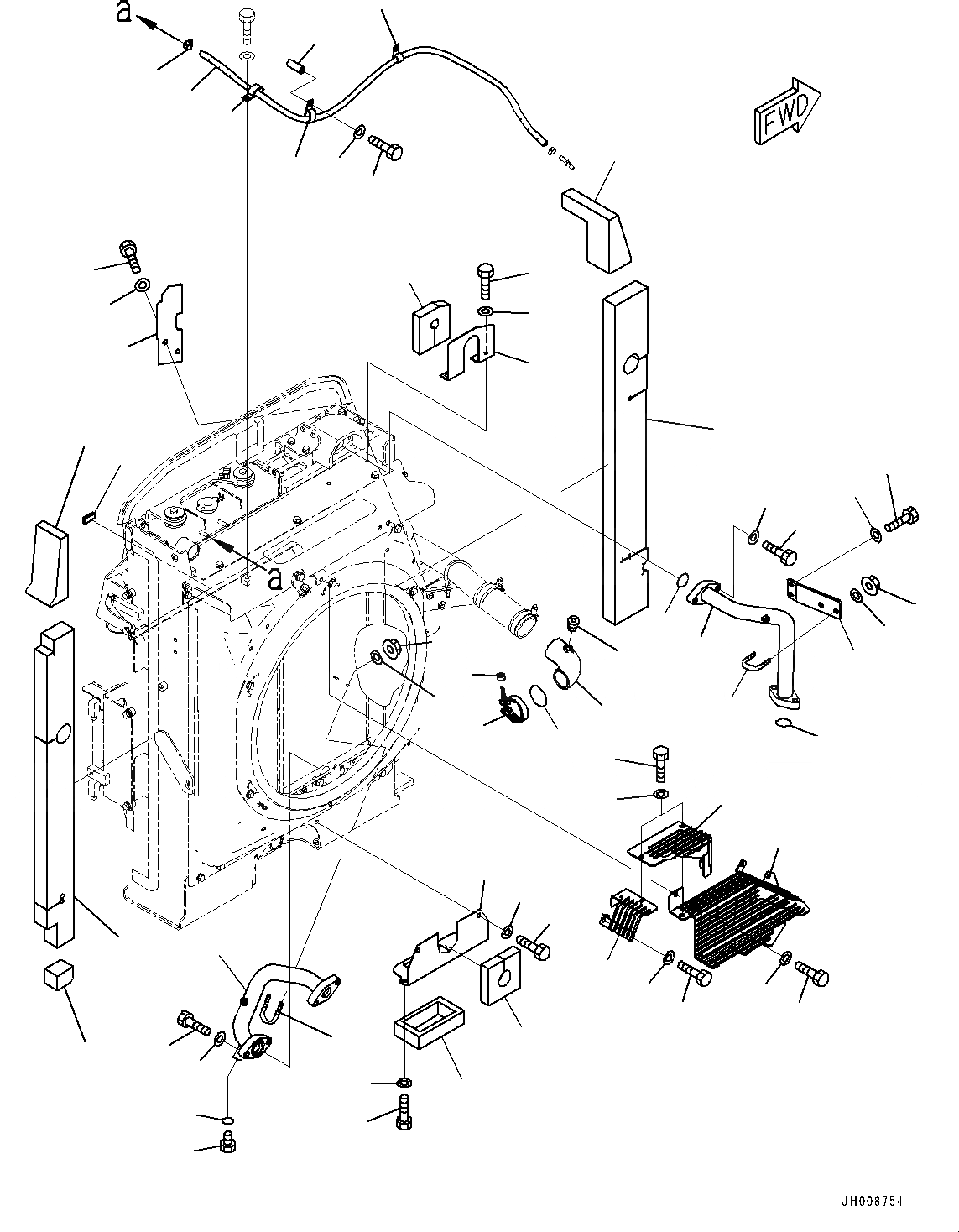 Схема запчастей Komatsu PC210LC-10 - СИСТЕМА ОХЛАЖДЕНИЯ, ЗАЩИТА ВЕНТИЛЯТОРА (№-) СИСТЕМА ОХЛАЖДЕНИЯ