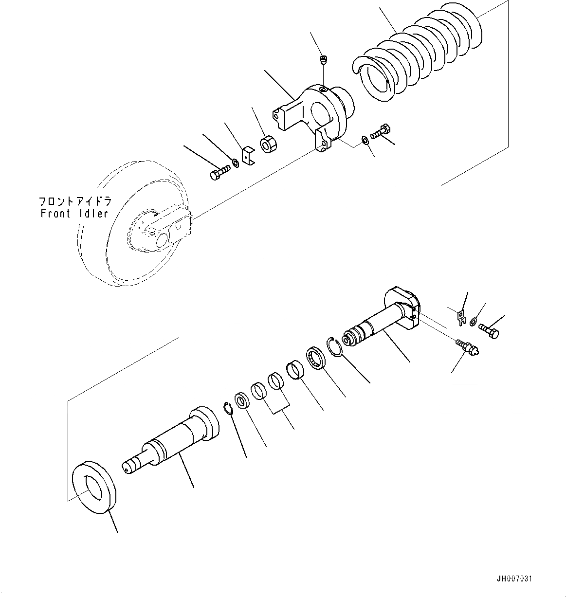 Схема запчастей Komatsu PC210LC-10 - ПЕРЕДН. ЛЕНИВЕЦ И ОПОРНЫЙ ЭЛЕМЕНТ ЛЕНИВЦА, ОПОРНЫЙ ЭЛЕМЕНТ ЛЕНИВЦА (№-) ПЕРЕДН. ЛЕНИВЕЦ И ОПОРНЫЙ ЭЛЕМЕНТ ЛЕНИВЦА