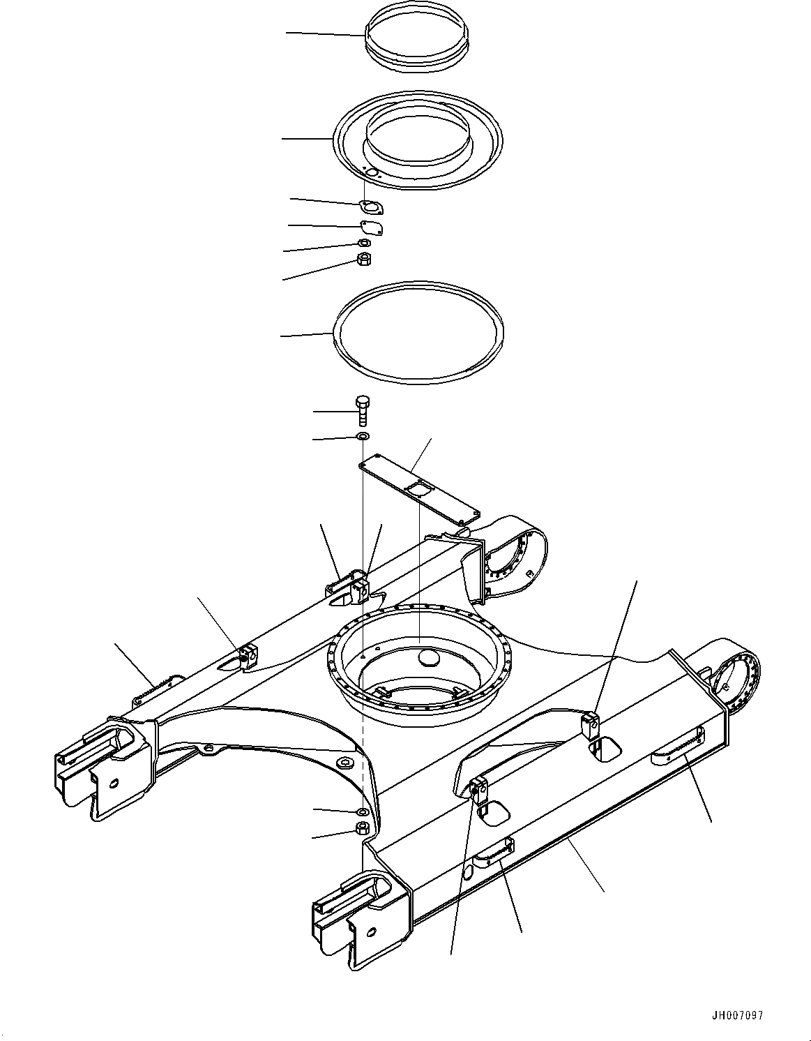 Схема запчастей Komatsu PC210LC-10 - ГУСЕНИЧНАЯ РАМА (№-) ГУСЕНИЧНАЯ РАМА