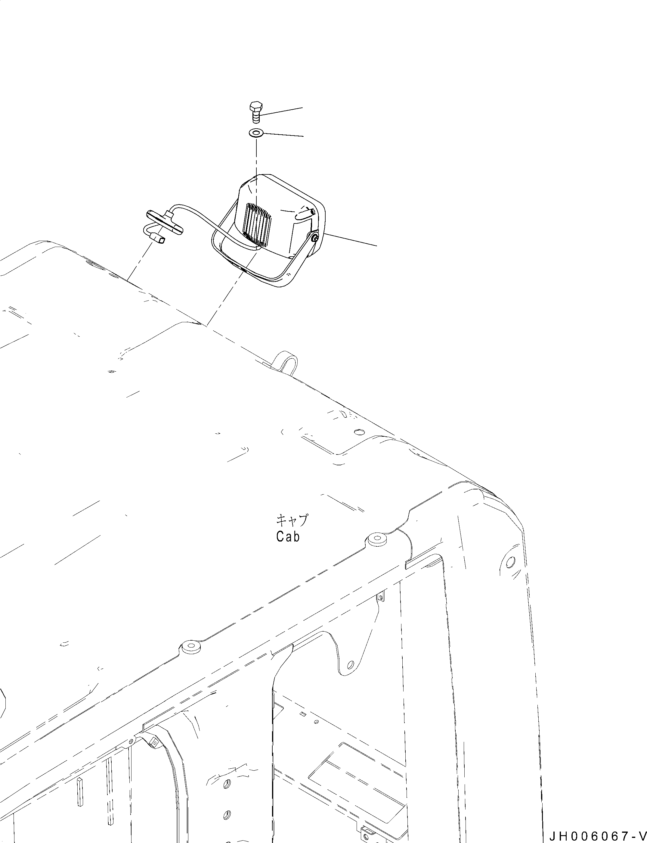Схема запчастей Komatsu PC210-10 - ДОПОЛН. ЗАДН. ЛАМПА РАБОЧ. ОСВЕЩЕНИЯ, ЗАДН., КАБИНА TOP ДОПОЛН. ЗАДН. ЛАМПА РАБОЧ. ОСВЕЩЕНИЯ (ЗАДН., КАБИНА TOP)