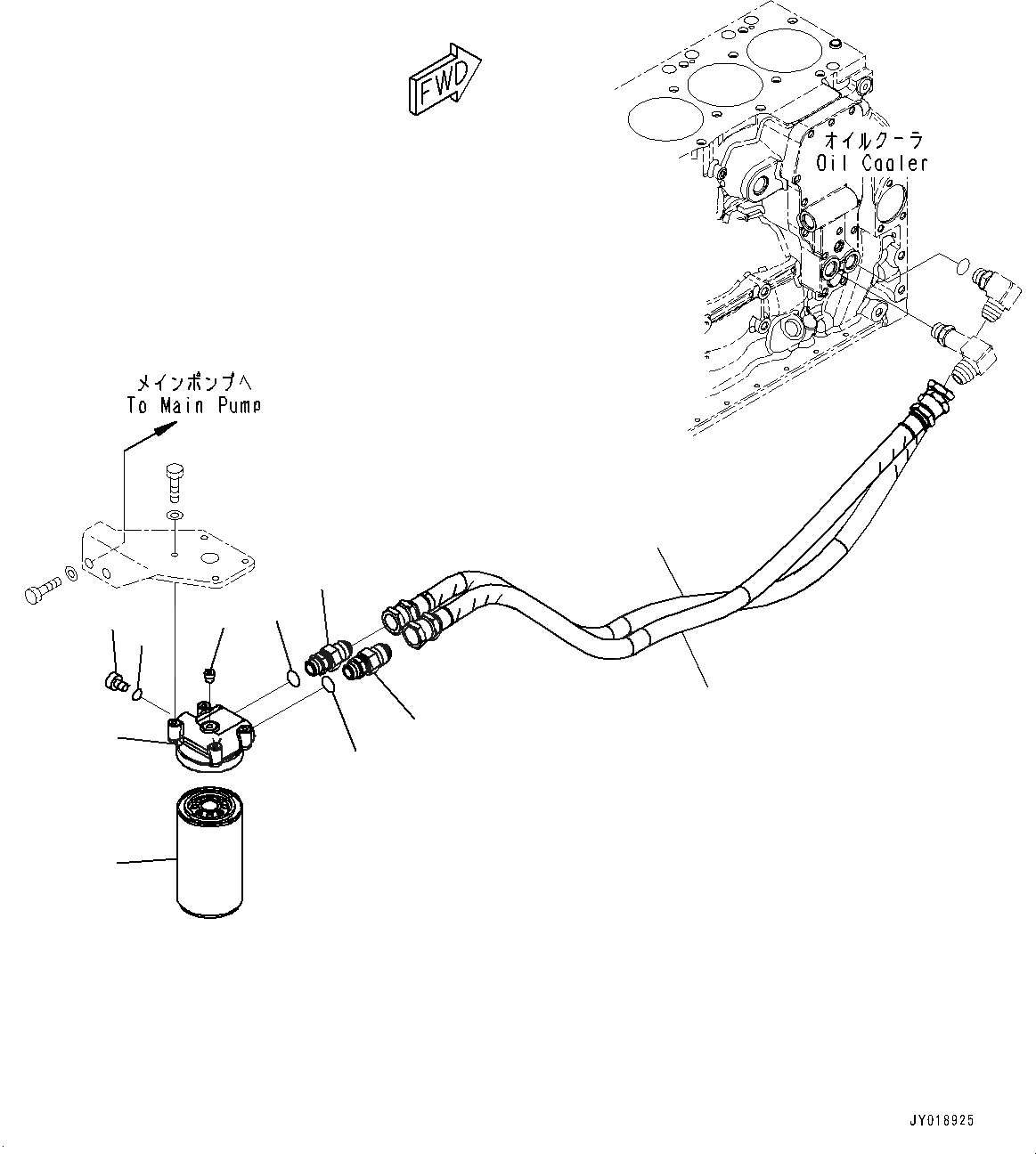 Схема запчастей Komatsu SAA6D107E-2E - ДВИГАТЕЛЬ МАСЛ. ФИЛЬТР И ТРУБЫ, (№7-) ДВИГАТЕЛЬ МАСЛ. ФИЛЬТР И ТРУБЫ