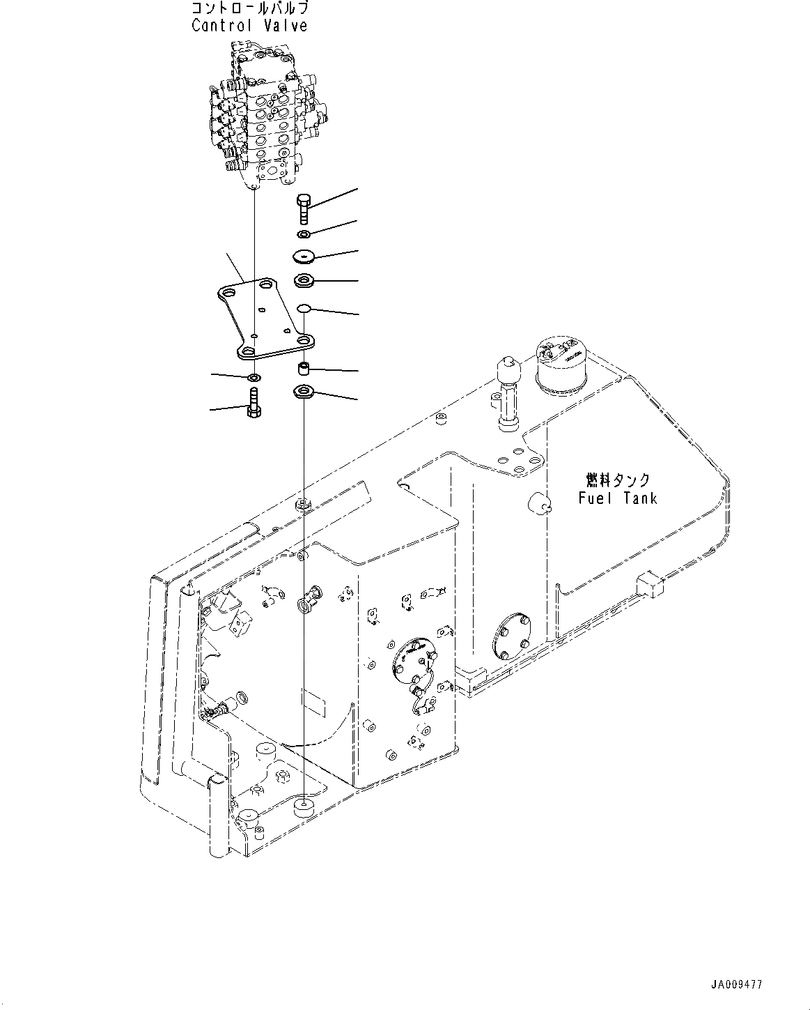 Схема запчастей Komatsu D61EX-23 - УПРАВЛЯЮЩ. КЛАПАН, КРЕПЛЕНИЕ (№-) УПРАВЛЯЮЩ. КЛАПАН, С ЗАДН. -НАВЕСН. ОБОРУД, ЛЕБЕДКА