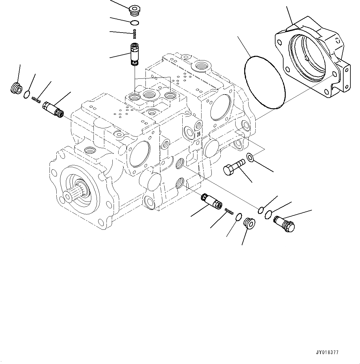 Схема запчастей Komatsu D61EX-23 - ГИДРАВЛ МАСЛ. НАСОС, HST НАСОС (/) (№-) ГИДРАВЛ МАСЛ. НАСОС
