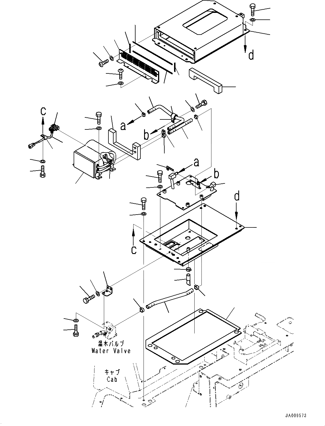 Схема запчастей Komatsu D61EX-23 - КАБИНА, ОТОПИТЕЛЬ (№-) КАБИНА, С AM-FM STEREO РАДИО С AUX ФИКСИР., ЕСКАНАТ И ASIA, ЗАДН.VIEW CAMERA