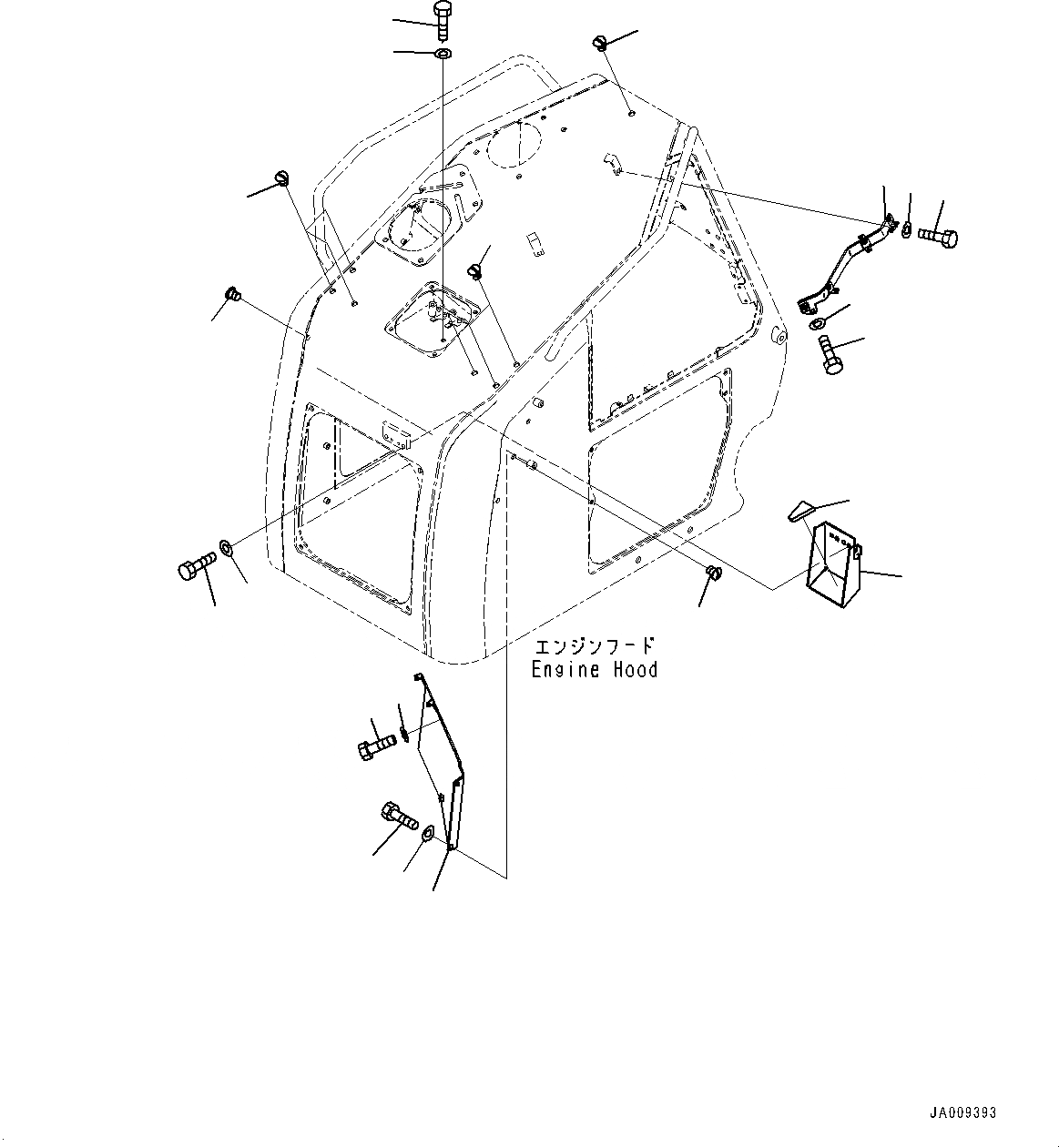 Схема запчастей Komatsu D61EX-23 - КАПОТ, КОРПУС (№-) КАПОТ, С D MACHINE УПРАВЛ-Е ЗАГЛУШКА И PLAY