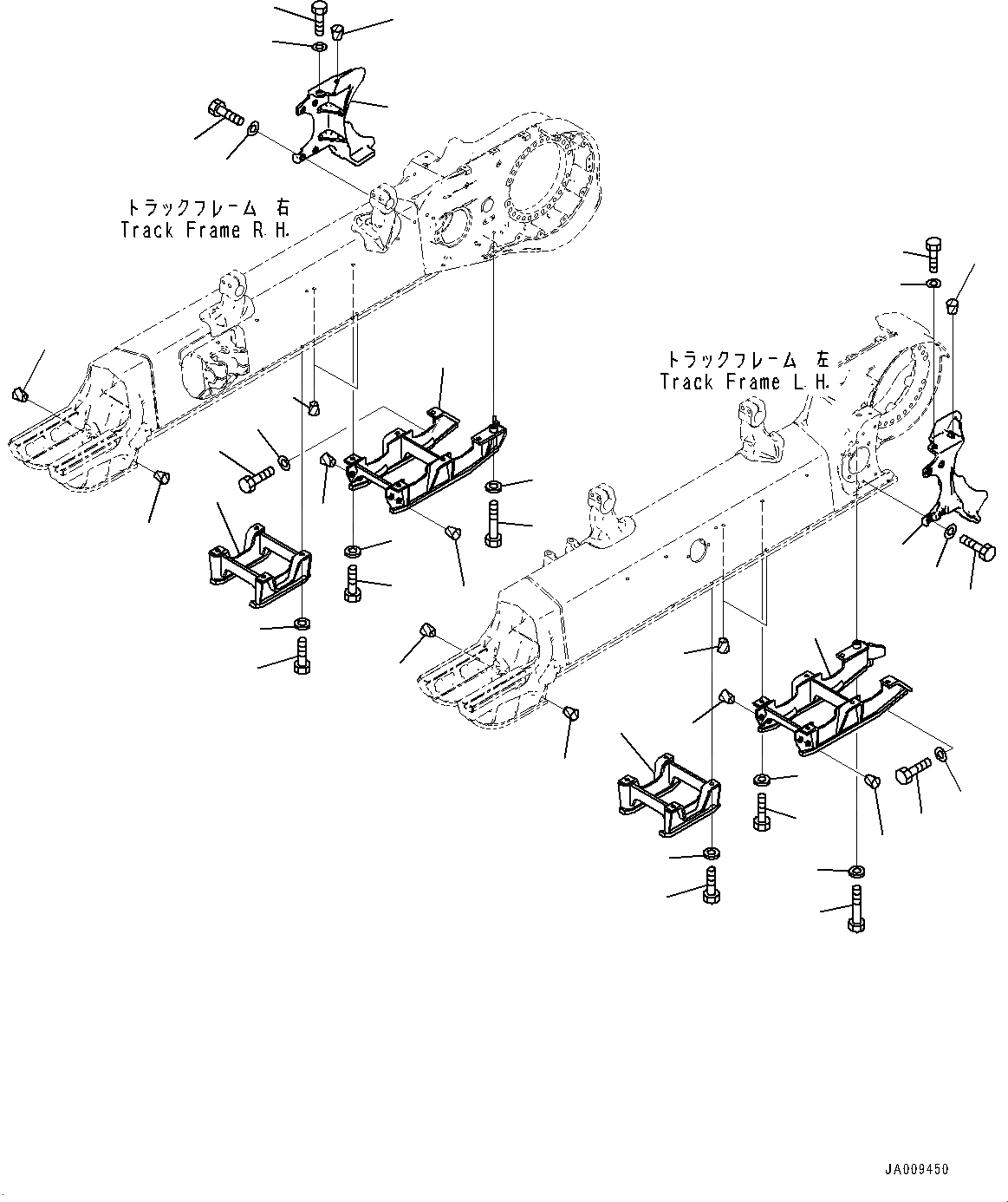 Схема запчастей Komatsu D61EX-23 - ЗАЩИТА ОПОРНЫХ КАТКОВ (№-) ЗАЩИТА ОПОРНЫХ КАТКОВ, С ЗАЩИТА ОПОРНЫХ КАТКОВ, ЦЕНТР. И END СЕКЦ.