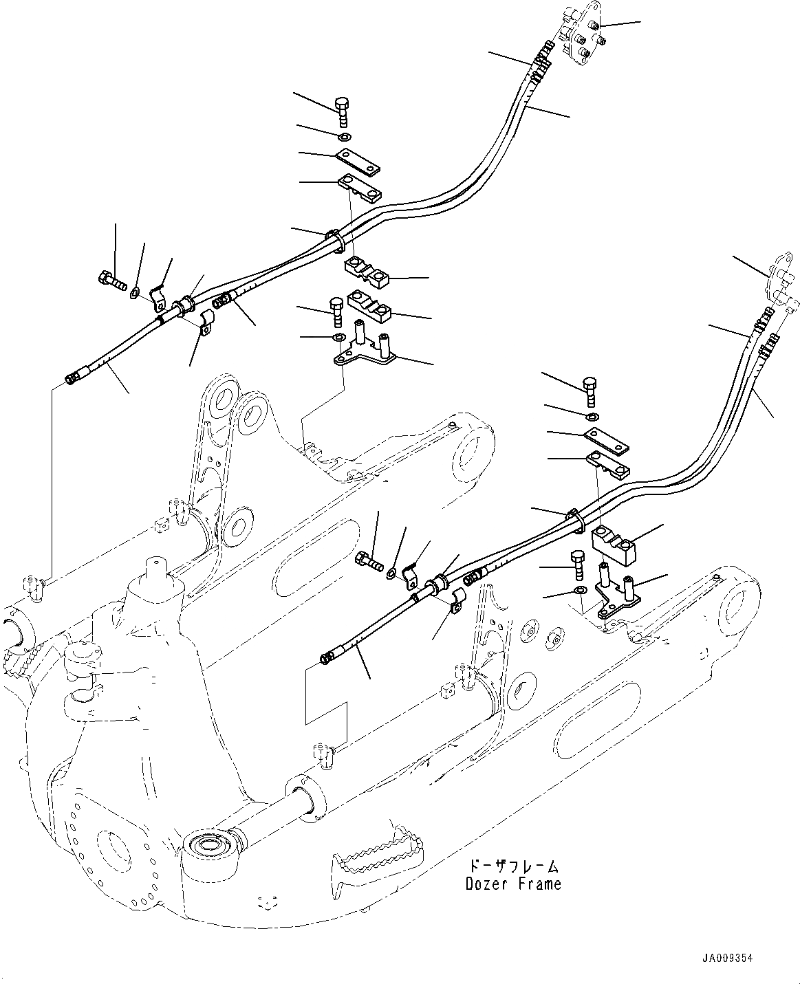 Схема запчастей Komatsu D61EX-23 - DOZER ГИДРОЛИНИЯ, ЦИЛИНДР НАКЛОНА ТРУБЫ (№-) DOZER ГИДРОЛИНИЯ